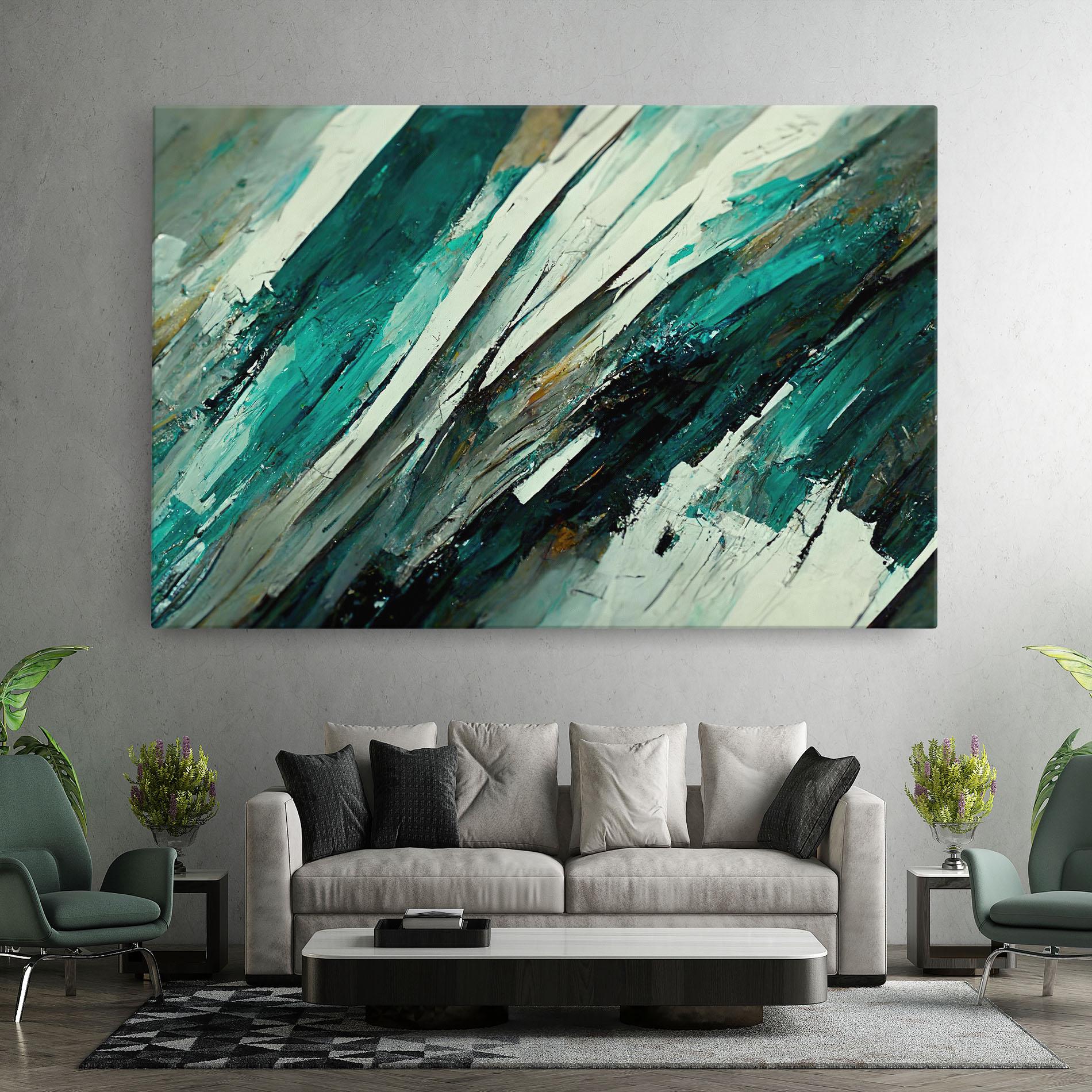 Vászonkép Abstract Green Artwork mockup 7