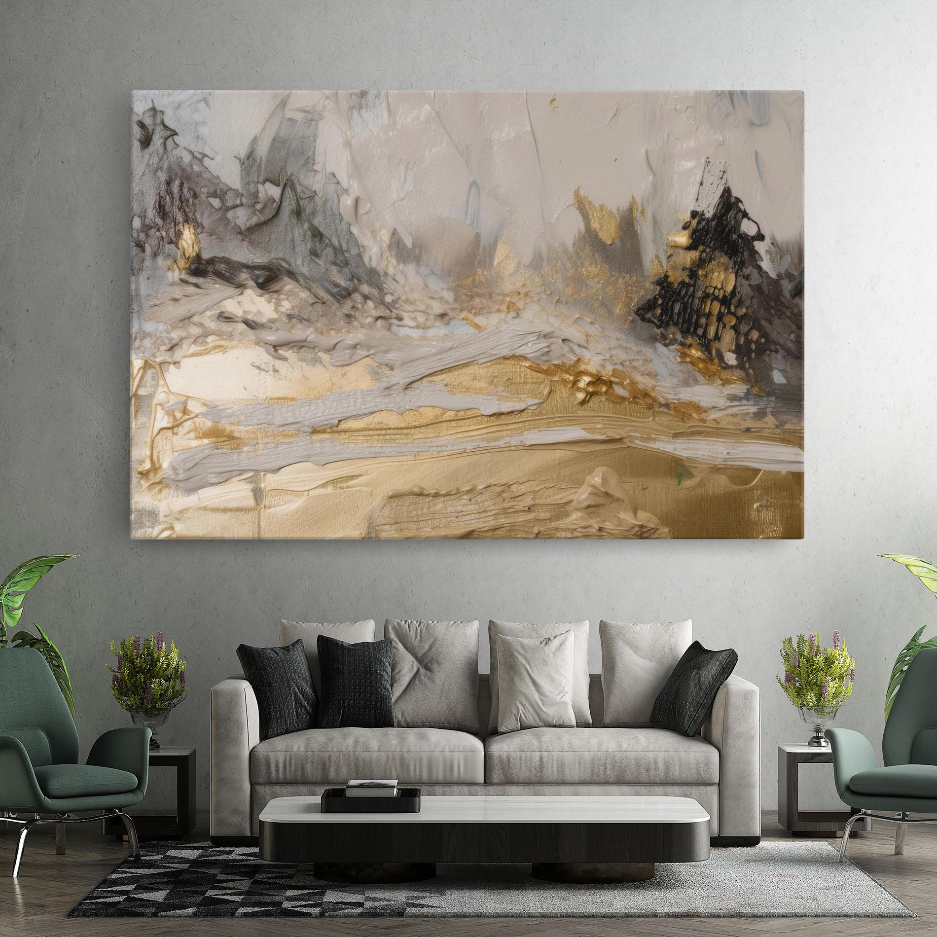 Vászonkép Abstract White Waves mockup 7