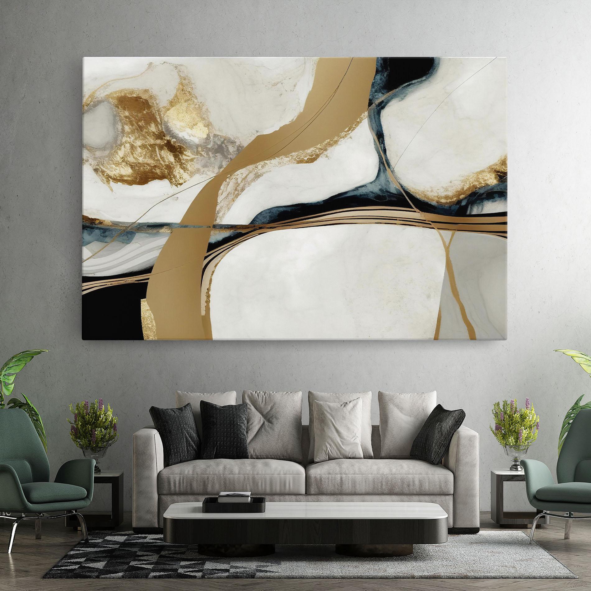 Vászonkép Golden Blue Marble mockup 7