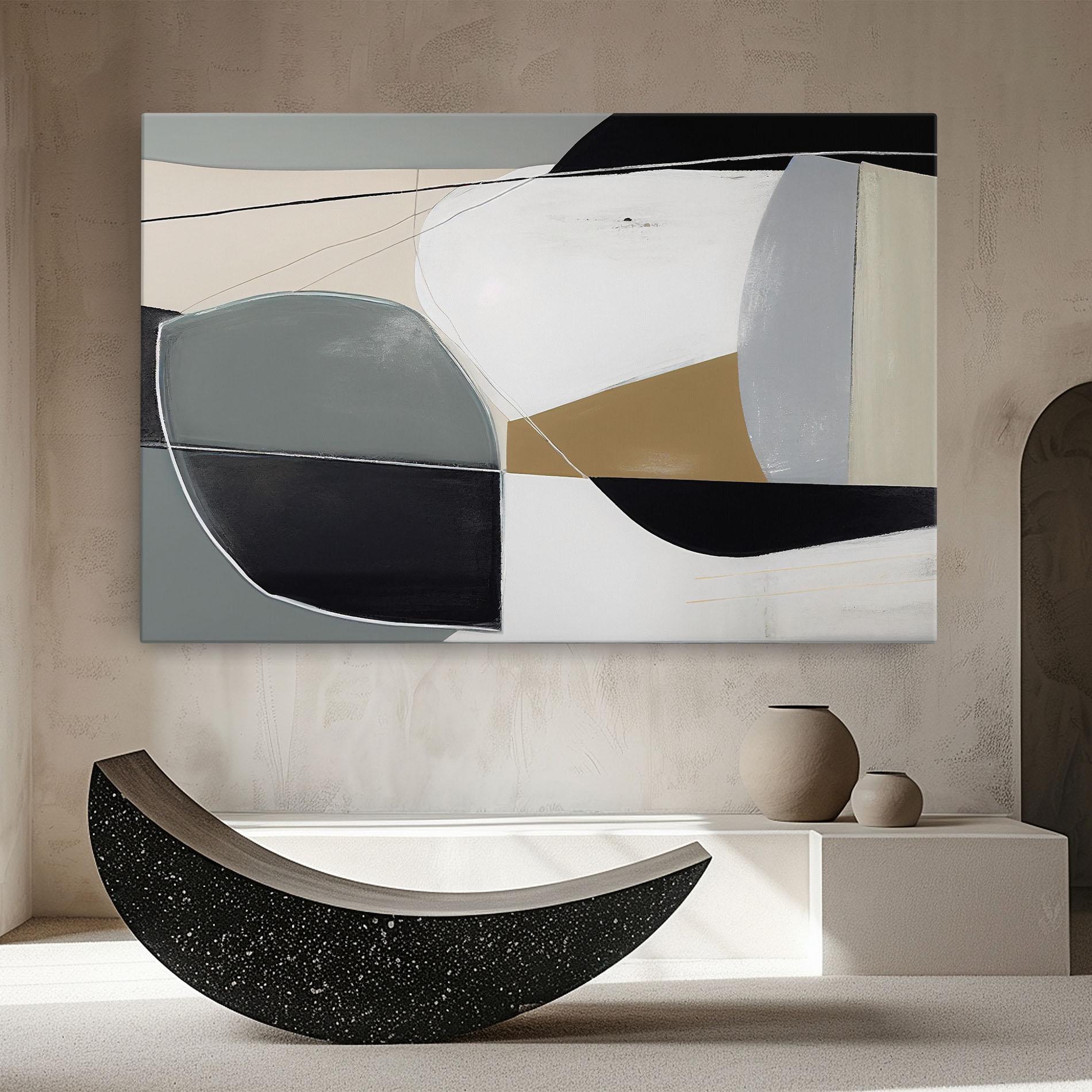 Vászonkép Black Grey Shape mockup 8