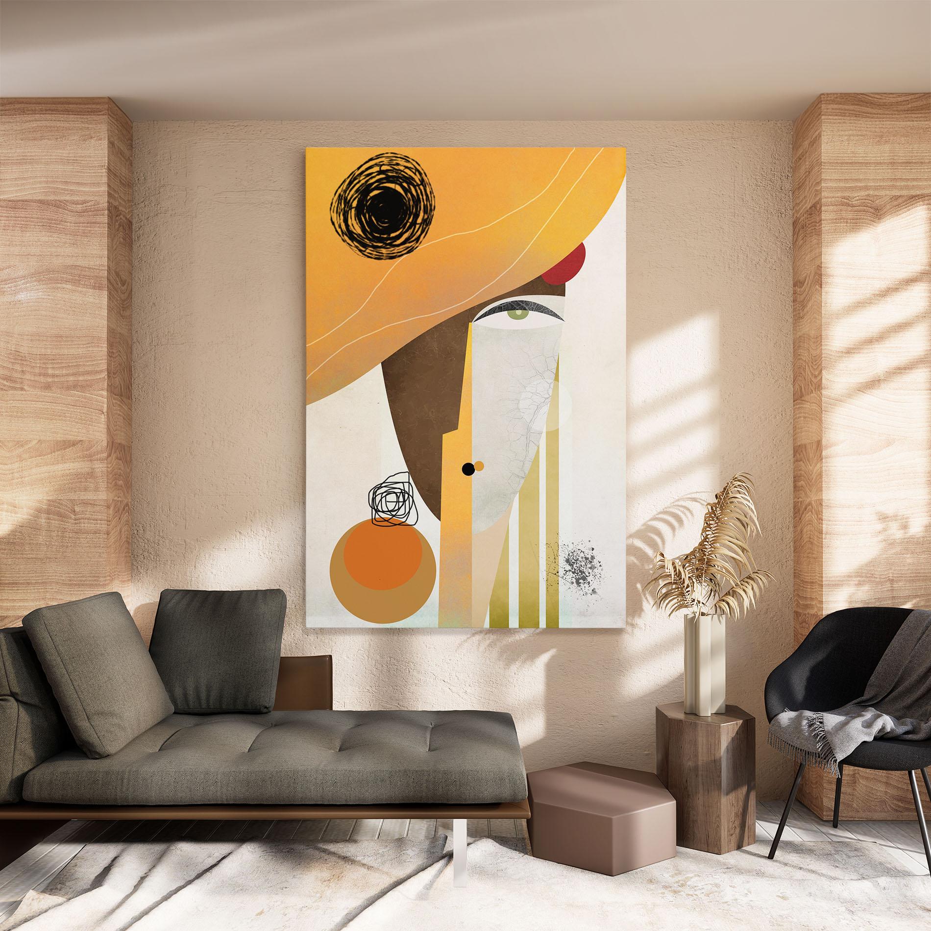 Vászonkép Abstract Orange Face mockup 8