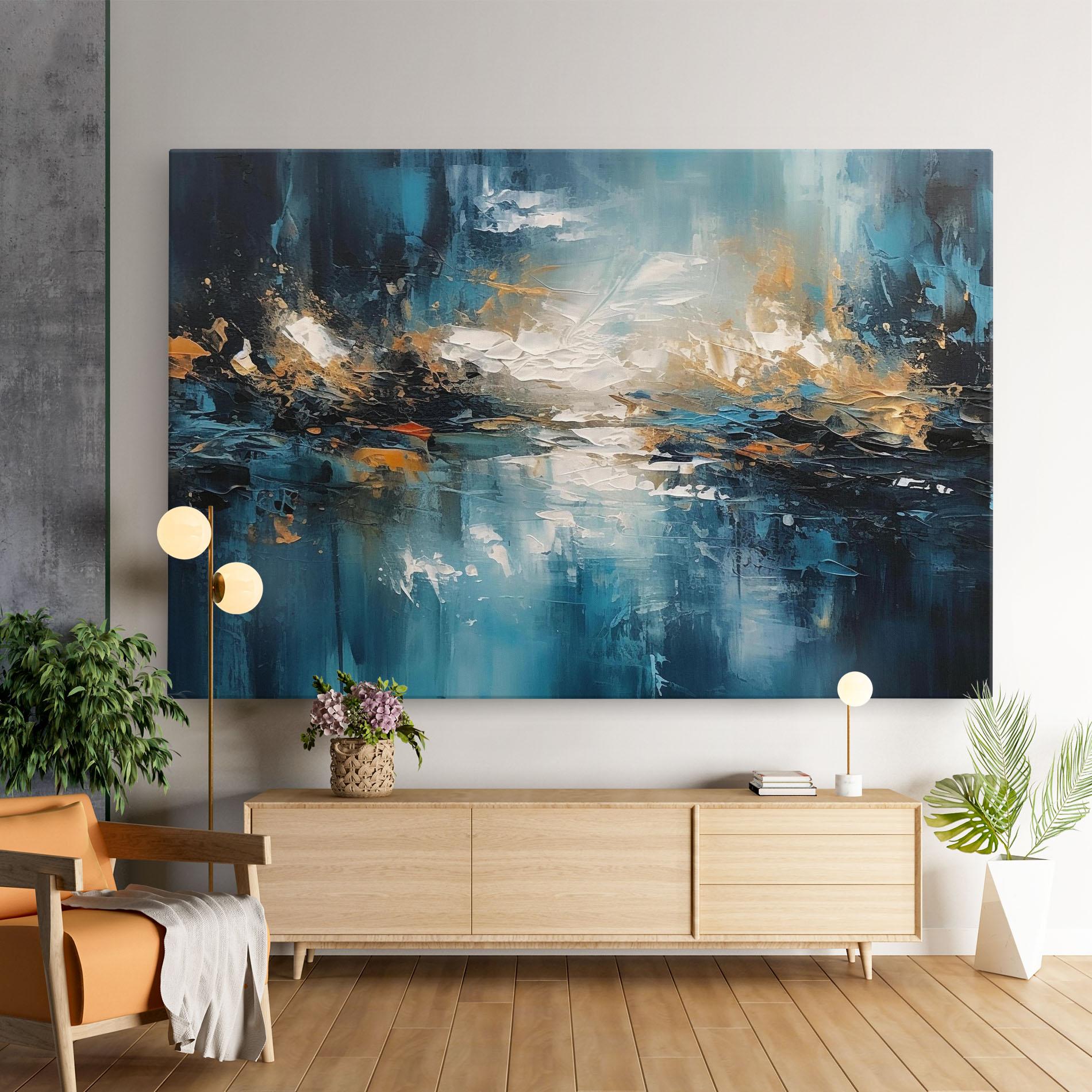 Vászonkép Abstract Blue Art mockup 9