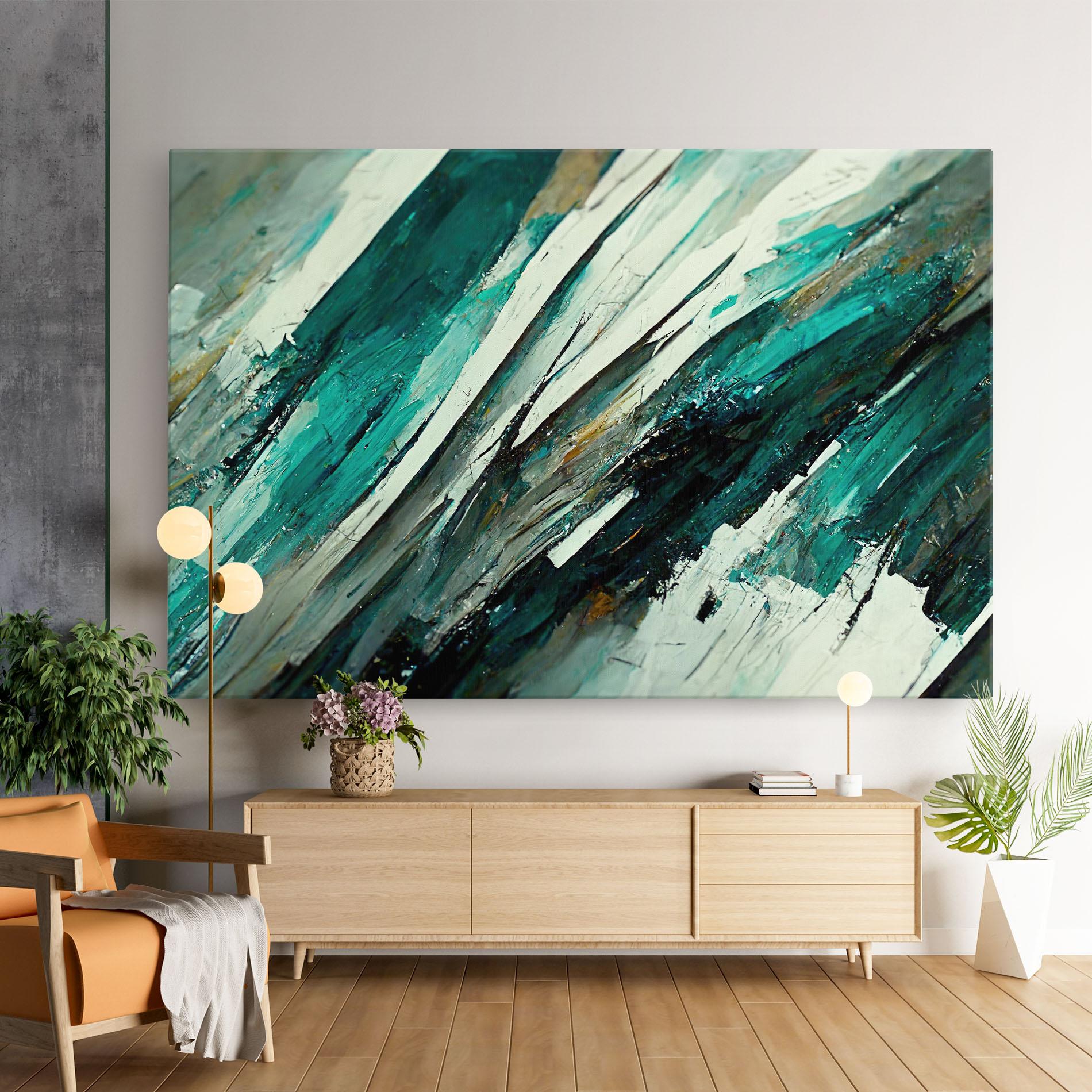 Vászonkép Abstract Green Artwork mockup 9