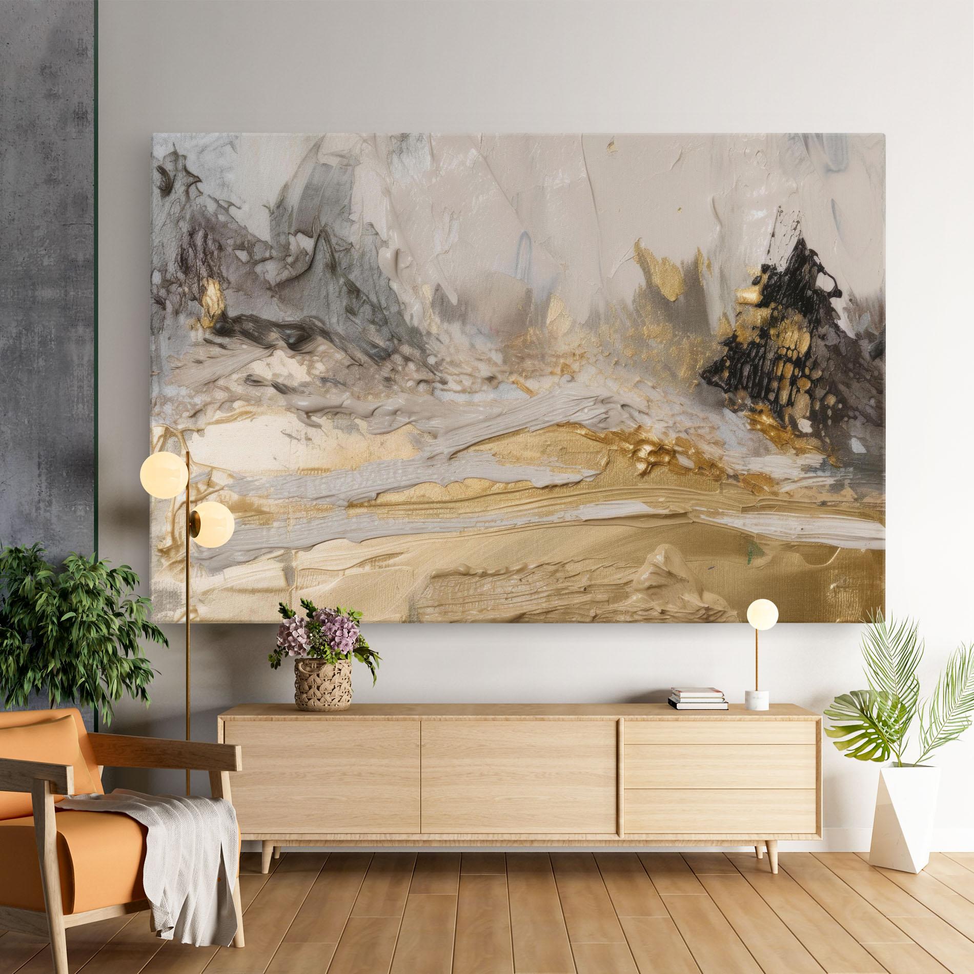 Vászonkép Abstract White Waves mockup 9