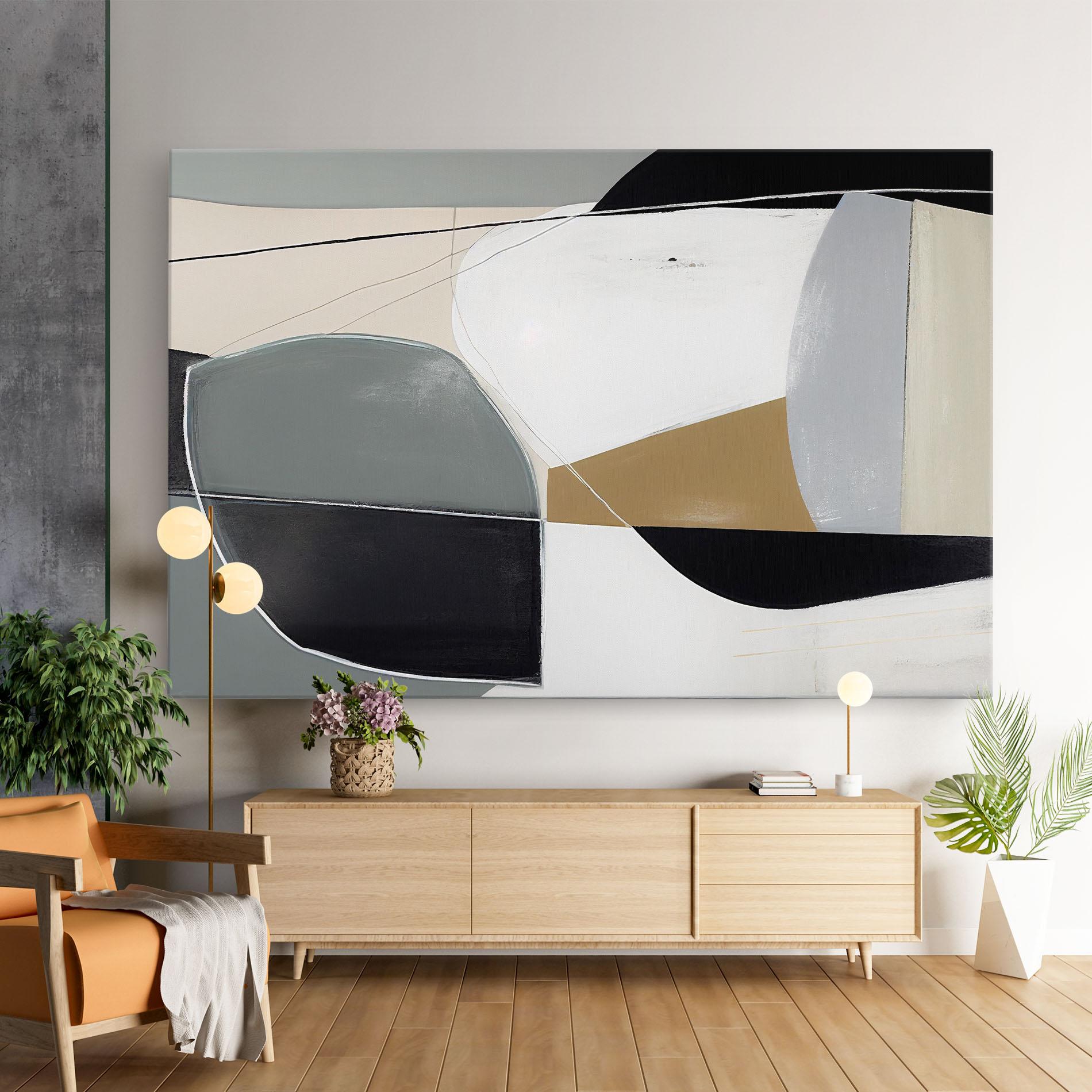 Vászonkép Black Grey Shape mockup 9