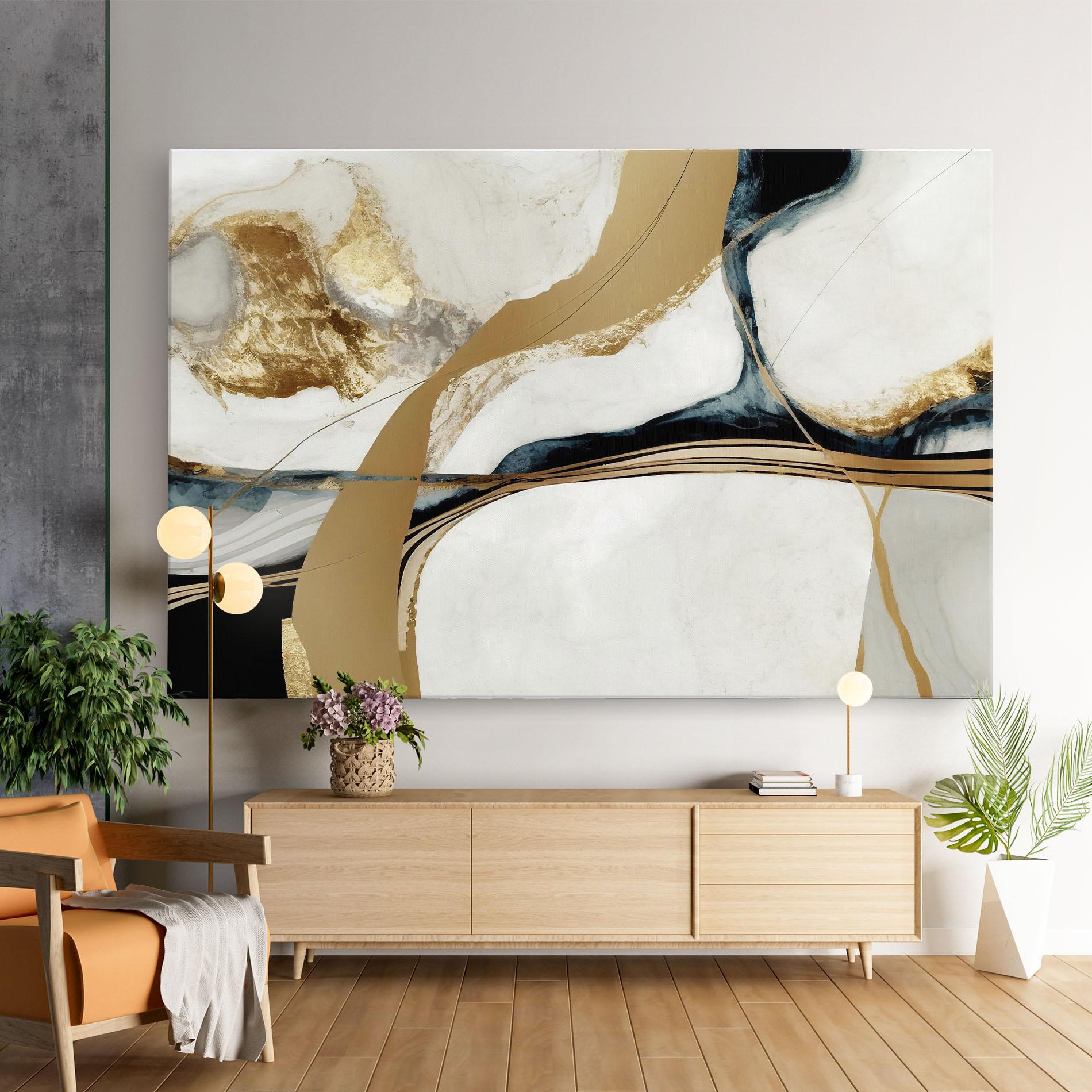 Vászonkép Golden Blue Marble mockup 9