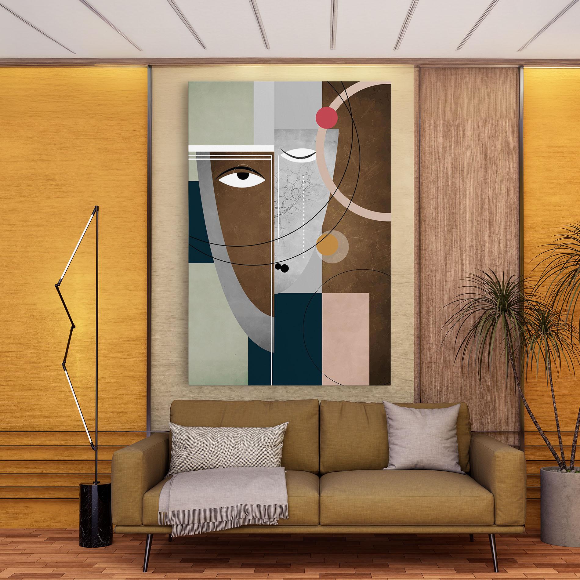 Vászonkép Abstract Brown Face mockup 9