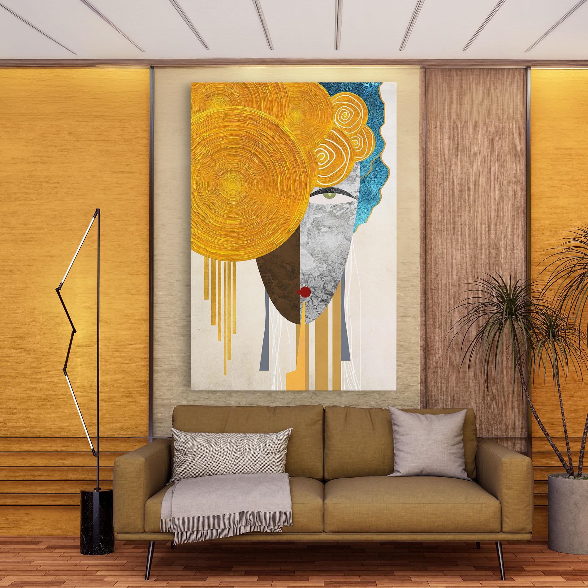 Vászonkép Abstract Grey Face 1 mockup 9