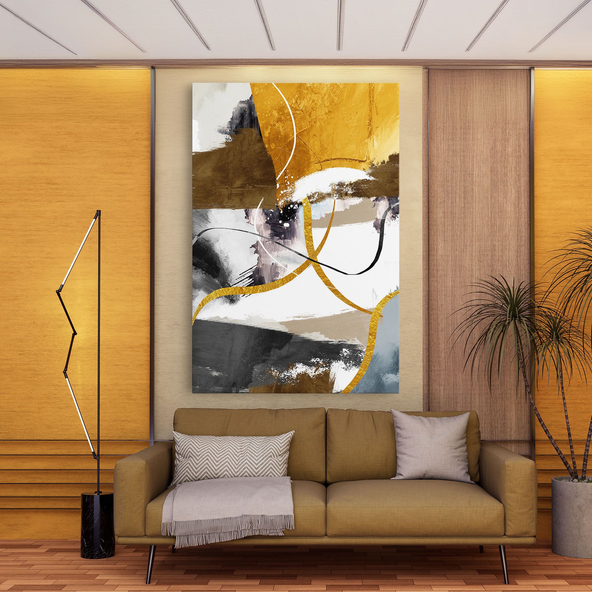 Chaotic Golden Painting mockup 9