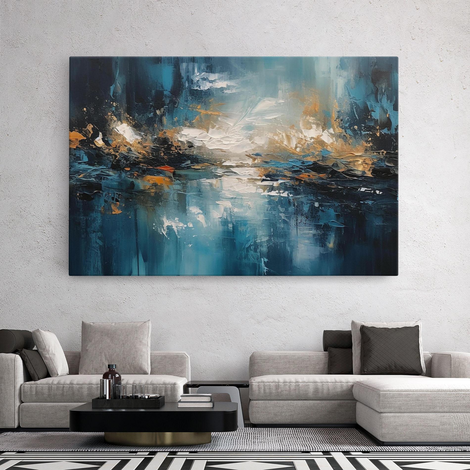 Vászonkép Abstract Blue Art mockup 2