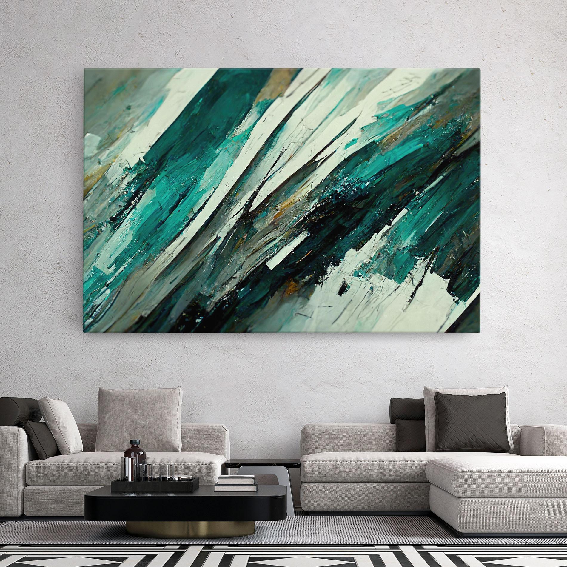 Vászonkép Abstract Green Artwork mockup 2