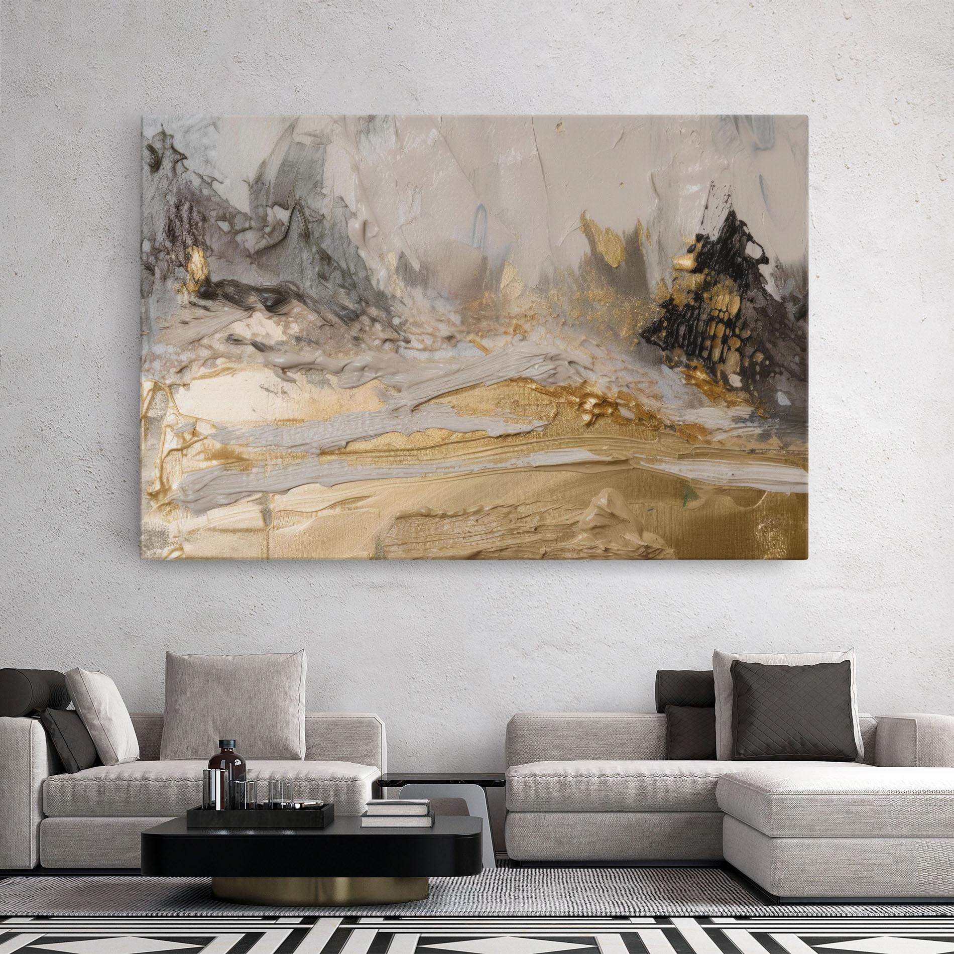 Vászonkép Abstract White Waves mockup 2