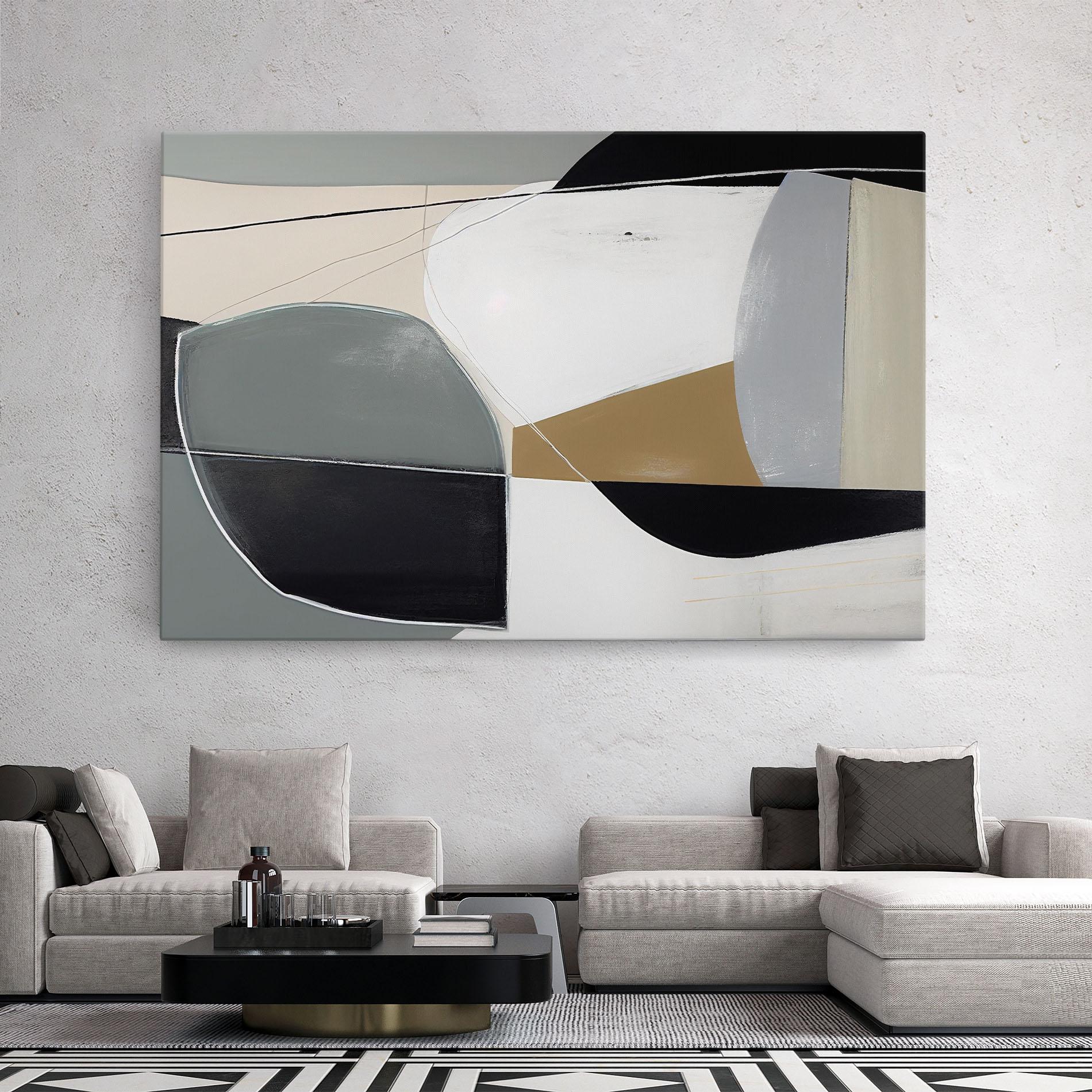 Vászonkép Black Grey Shape mockup 2