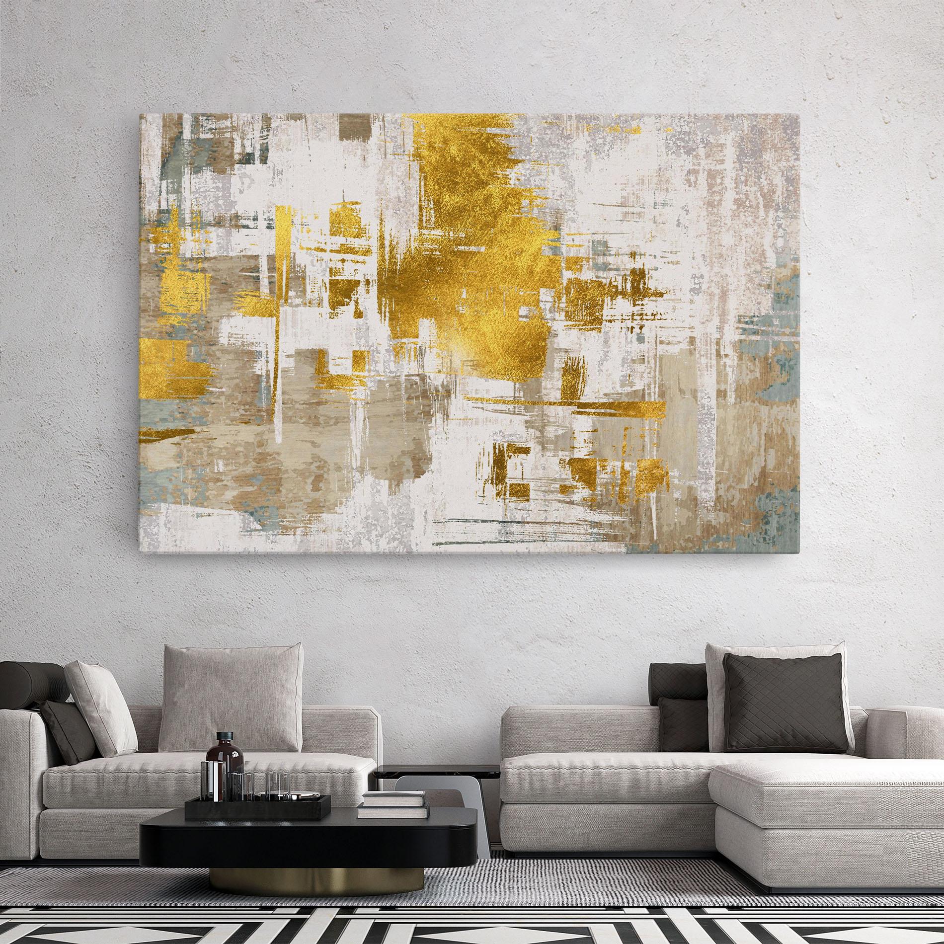 Vászonkép Gold And White Brush mockup 2