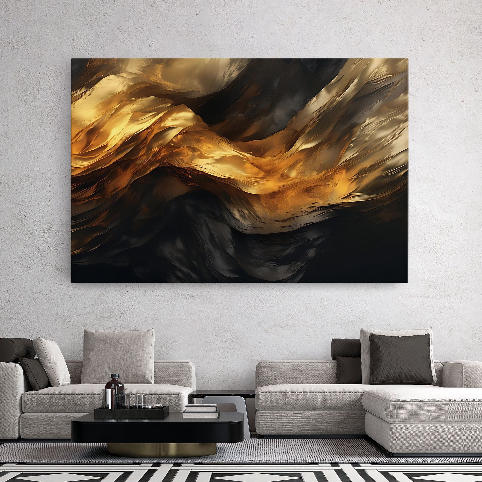 Golden Waves With Black mockup 2