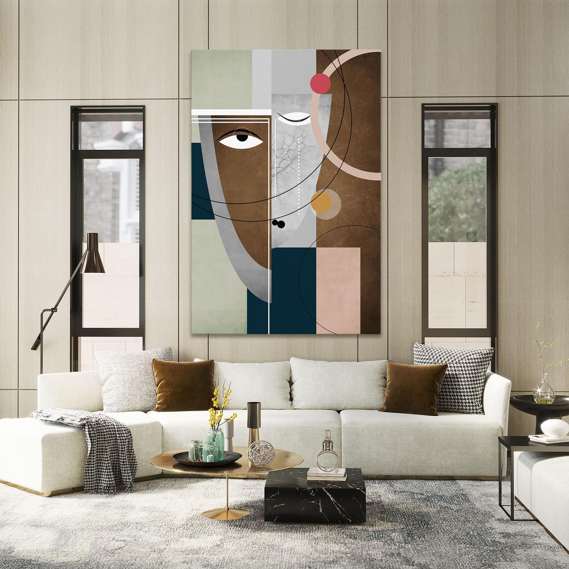 Vászonkép Abstract Brown Face mockup 2