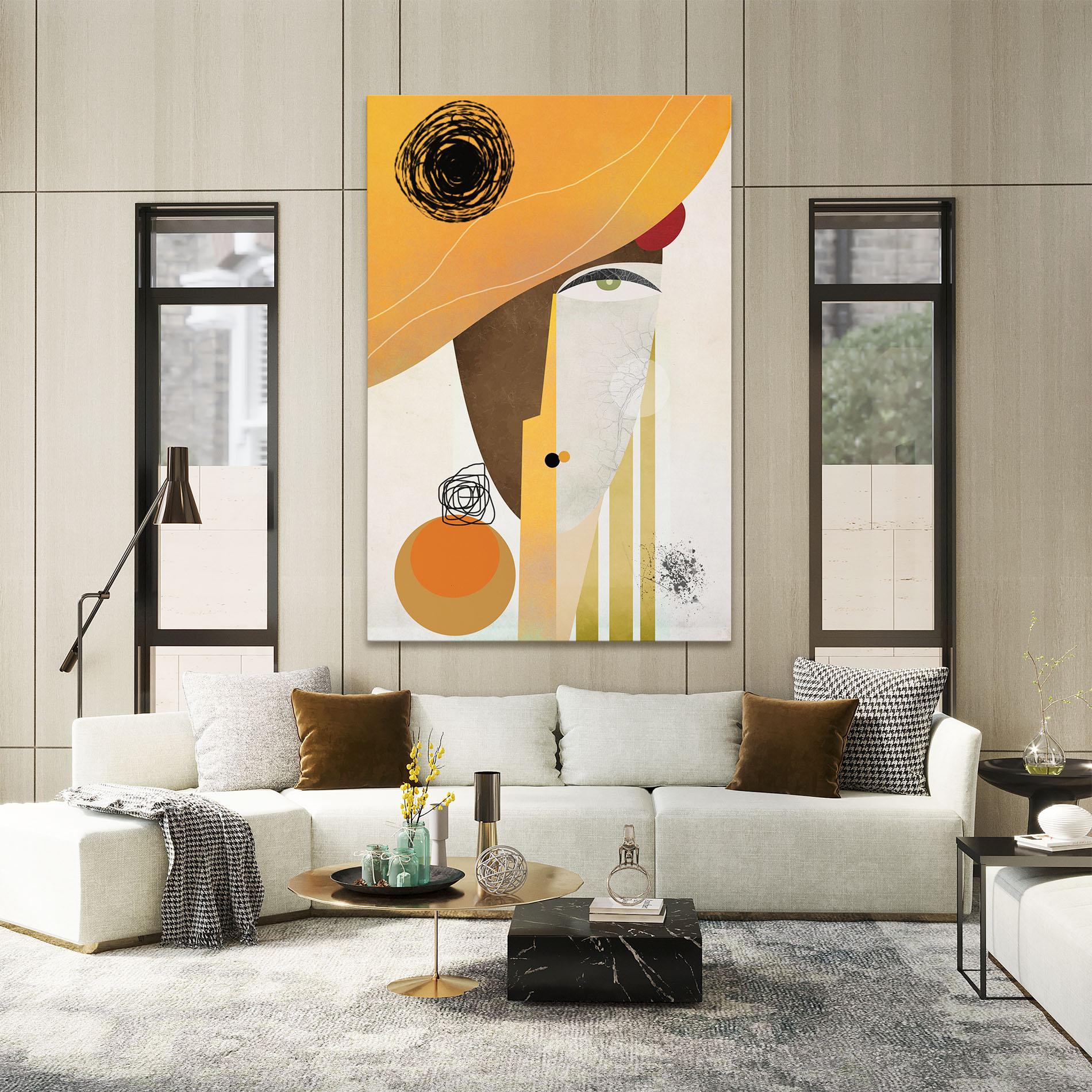 Vászonkép Abstract Orange Face mockup 2