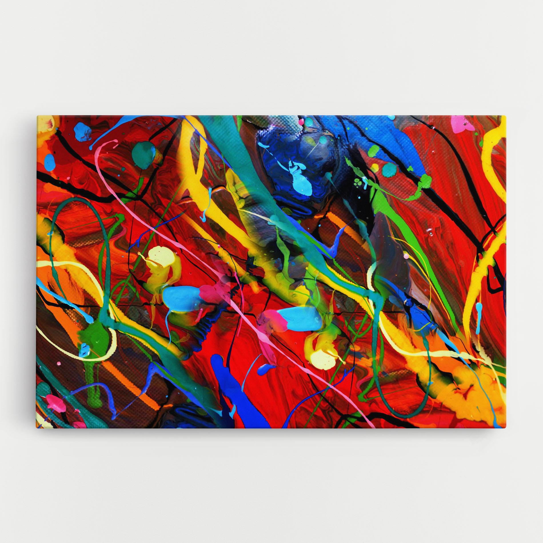 Vászonkép Hand Draw Red Painting mockup 0