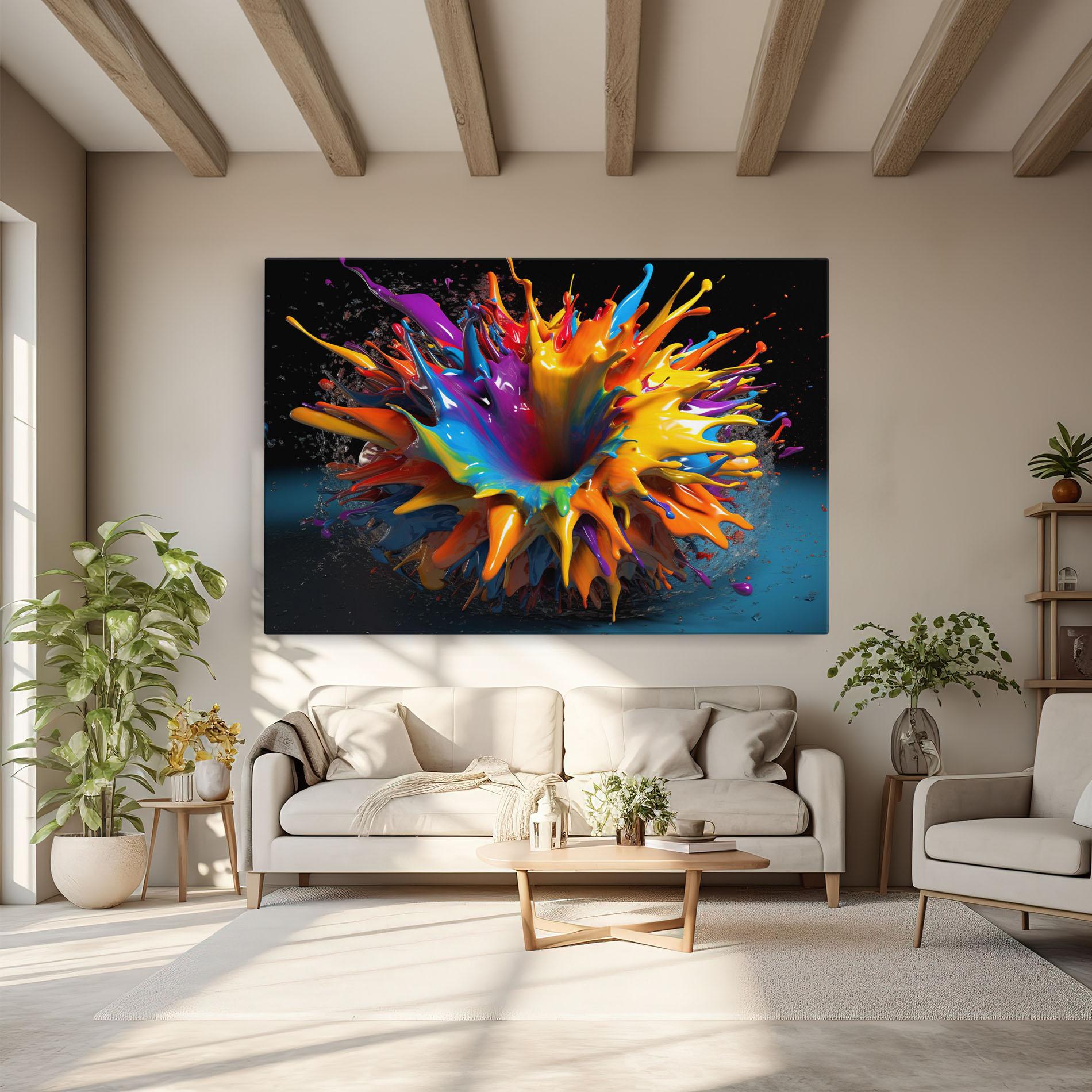 Vászonkép 3d Color Splash mockup 6
