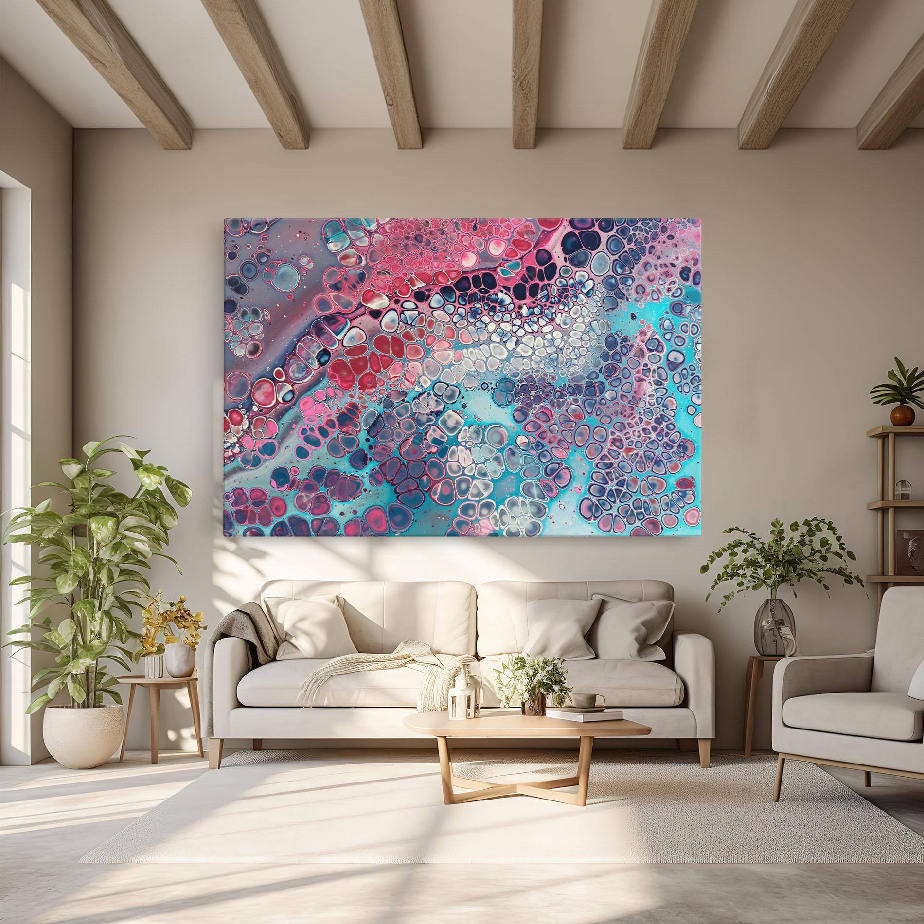 Vászonkép Abstract Blue Objects mockup 6