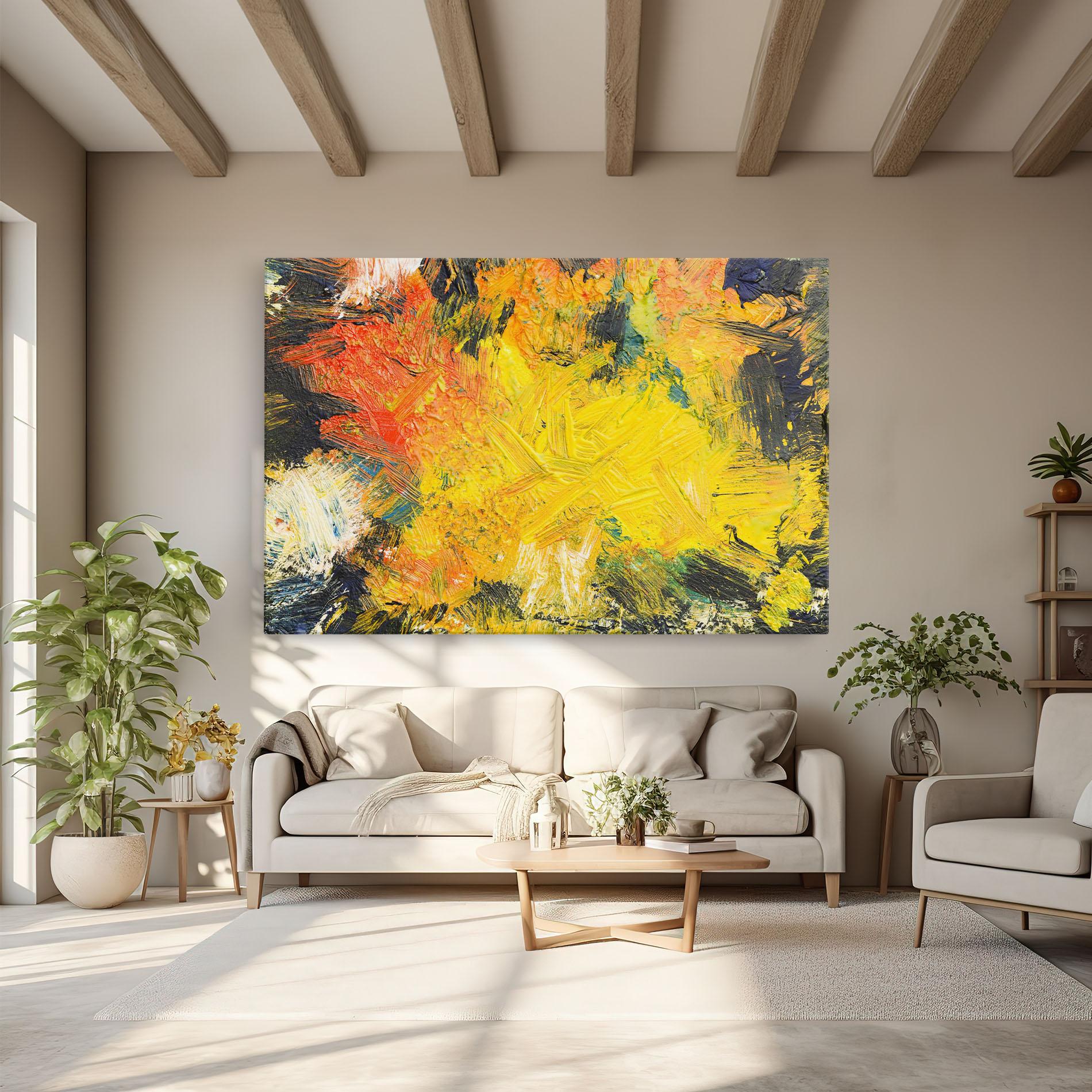 Vászonkép Artistic Yellow Painting mockup 6