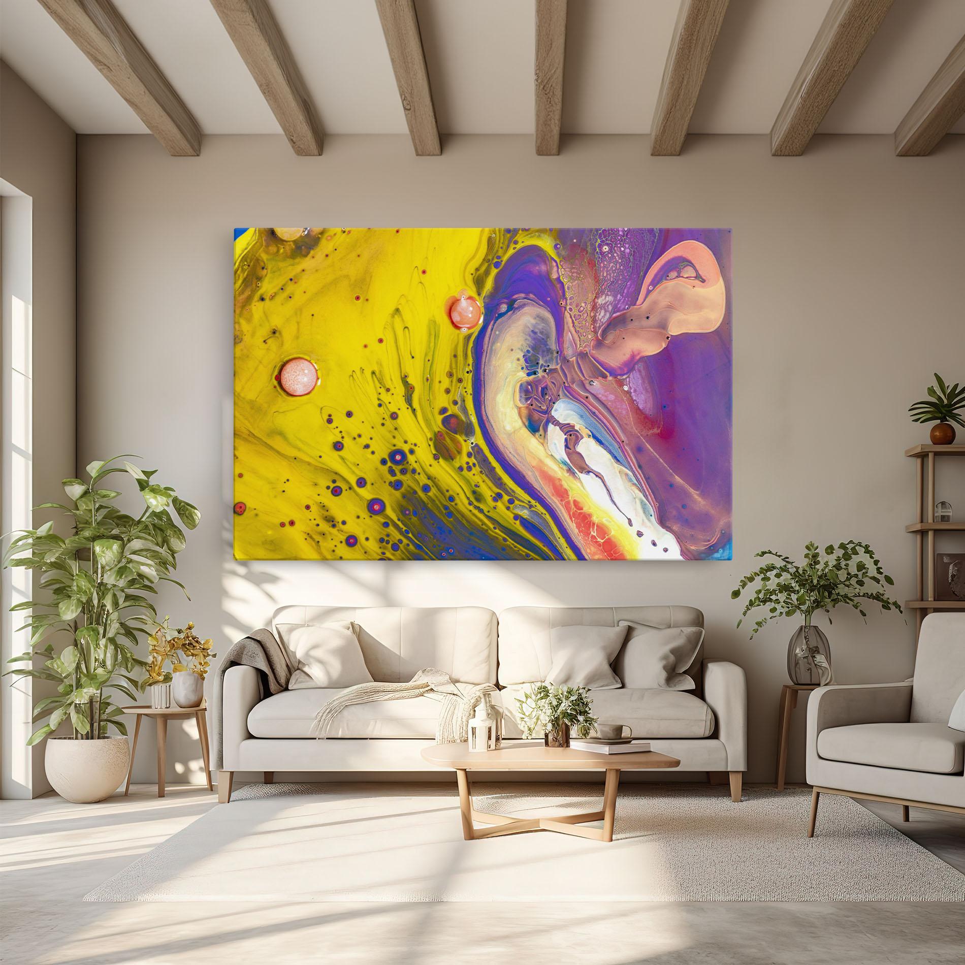 Vászonkép Colorful Liquid Marble mockup 6