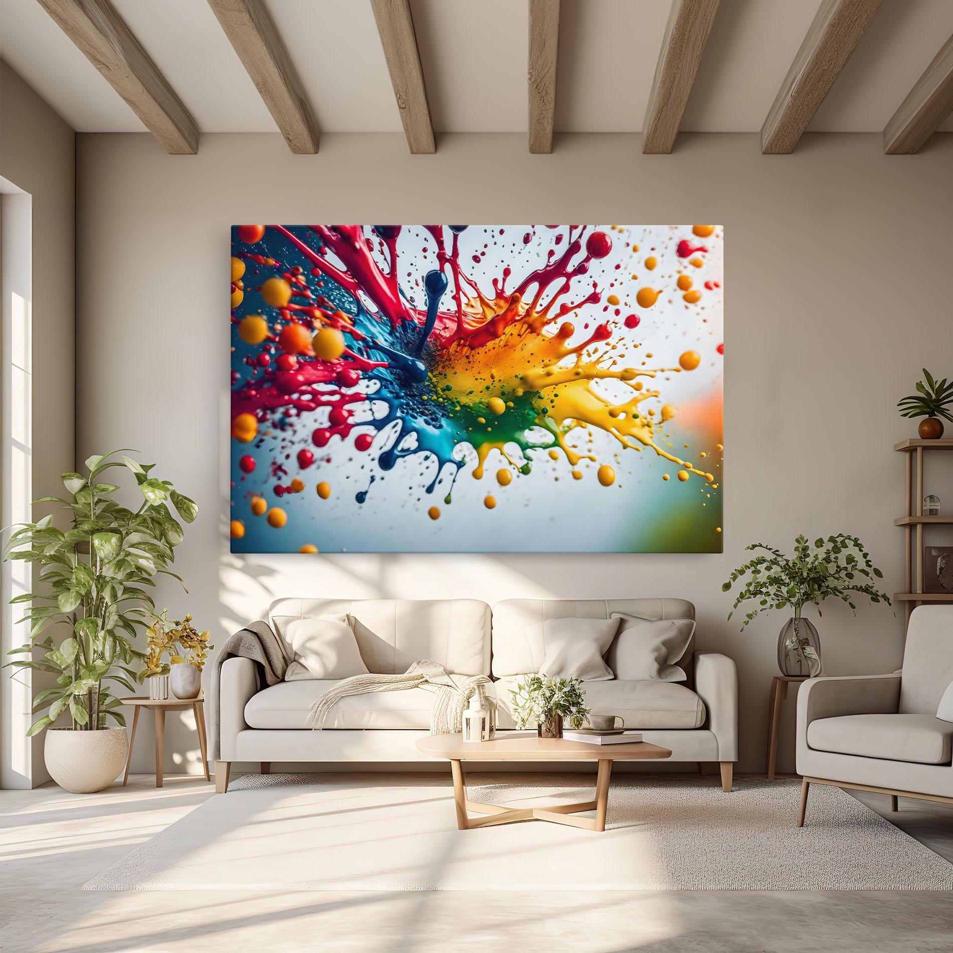 Vászonkép Colorful Splash Rainbow mockup 6