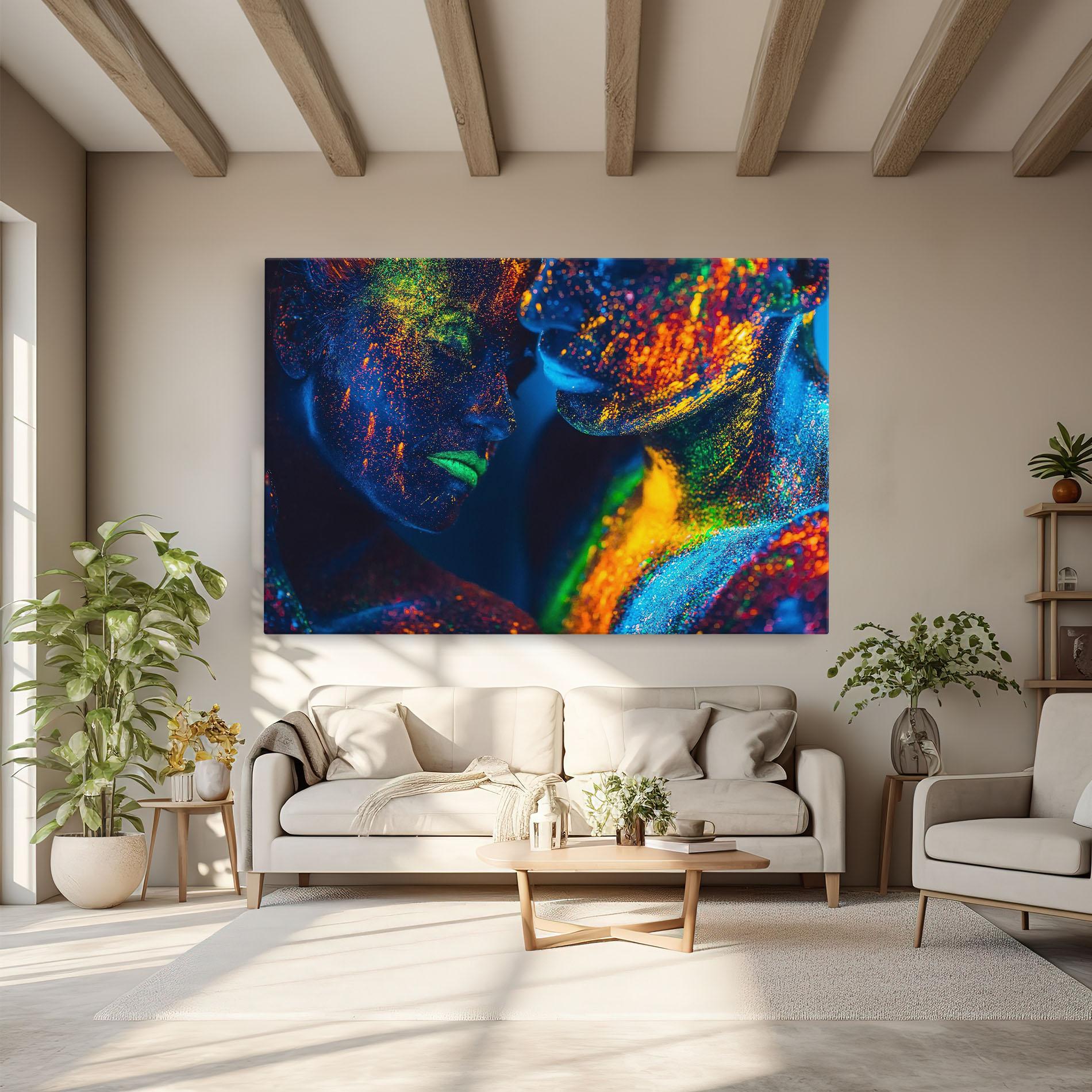 Vászonkép Fluorescent Green Lips mockup 6