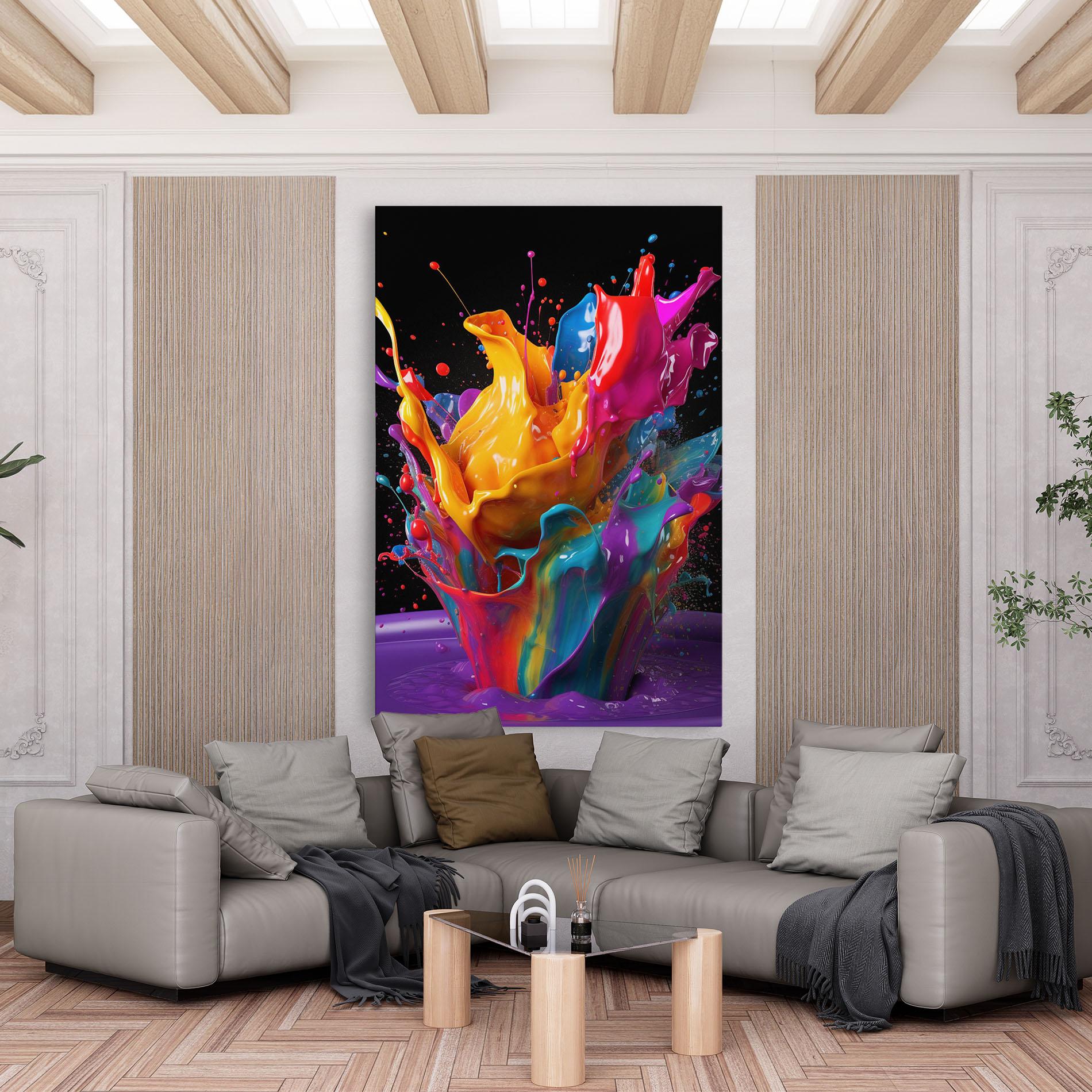 Vászonkép Brightly Color Splashing mockup 6