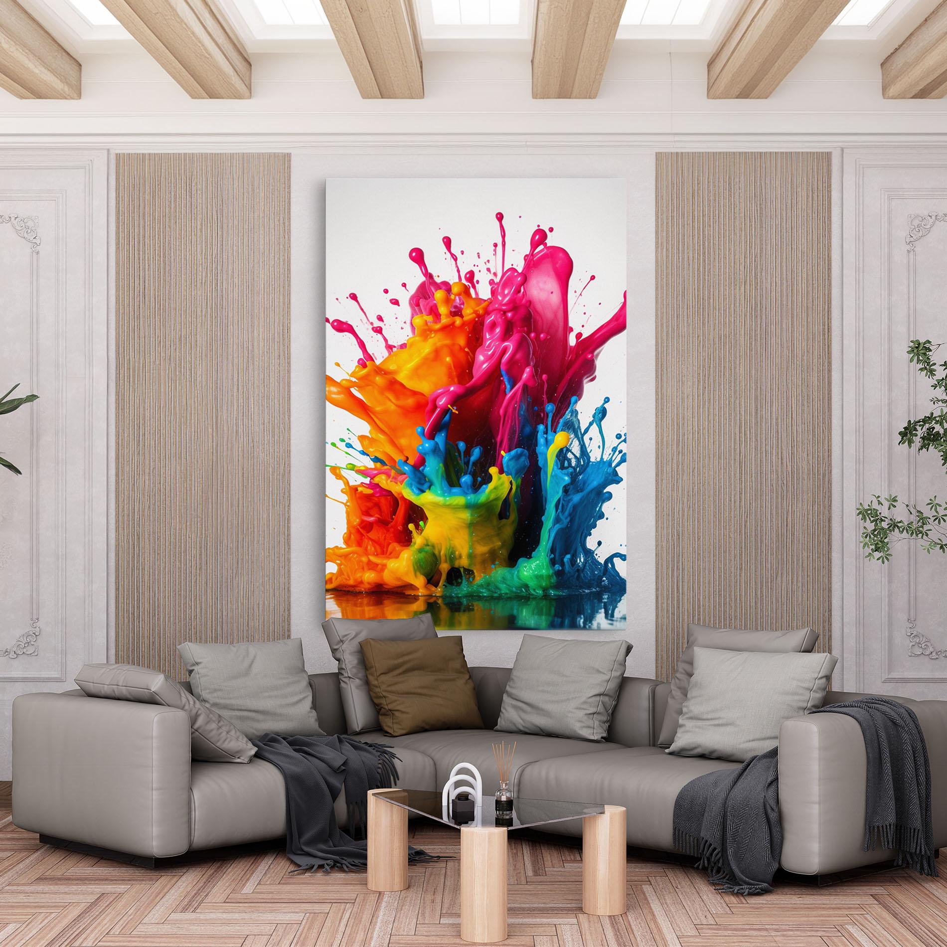 Vászonkép Colorful Explosion Paint mockup 6