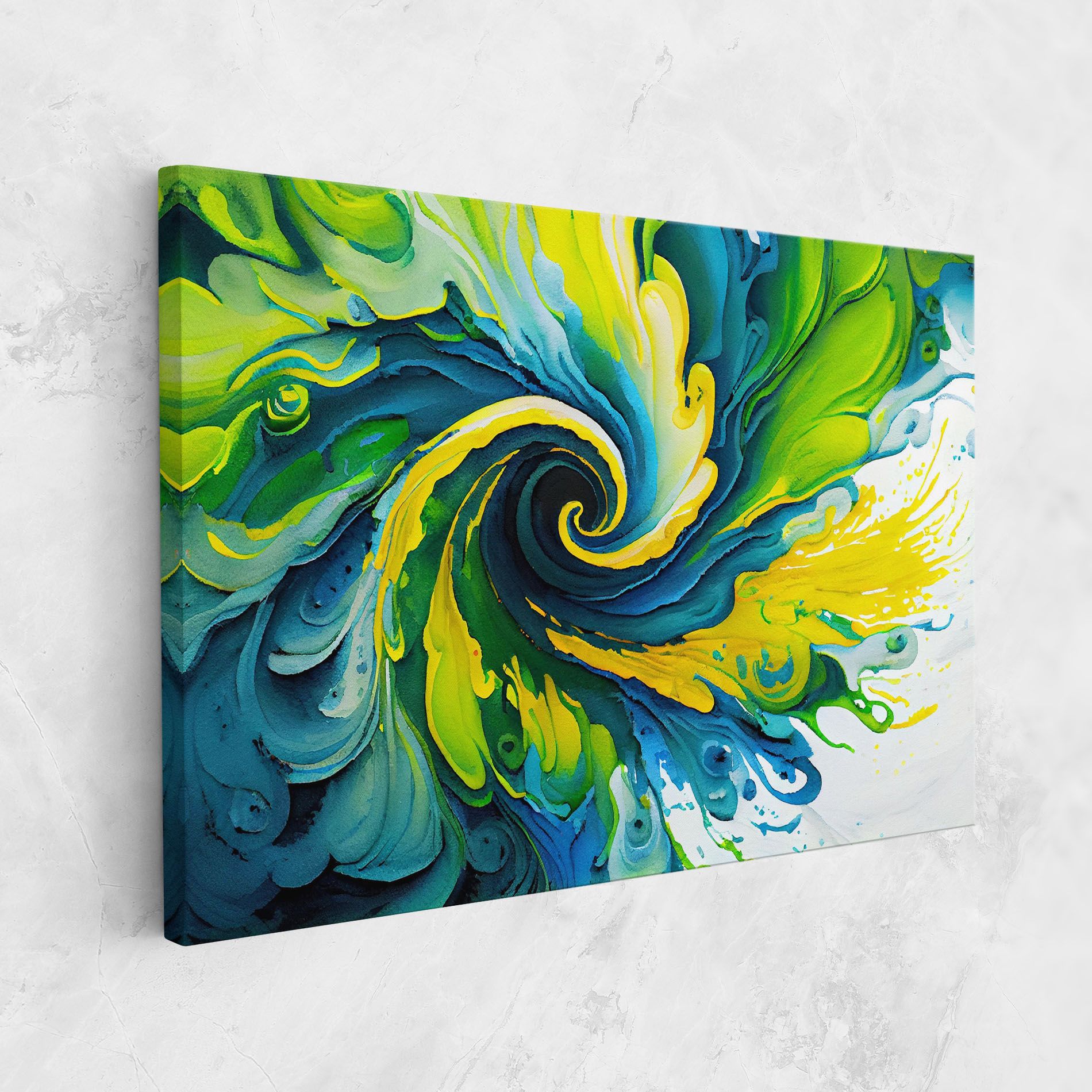 Yellow Green Spiral mockup 1