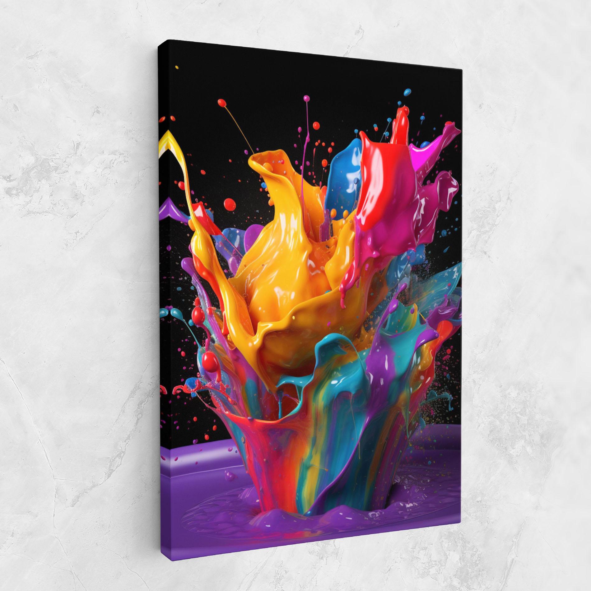 Vászonkép Brightly Color Splashing mockup 1