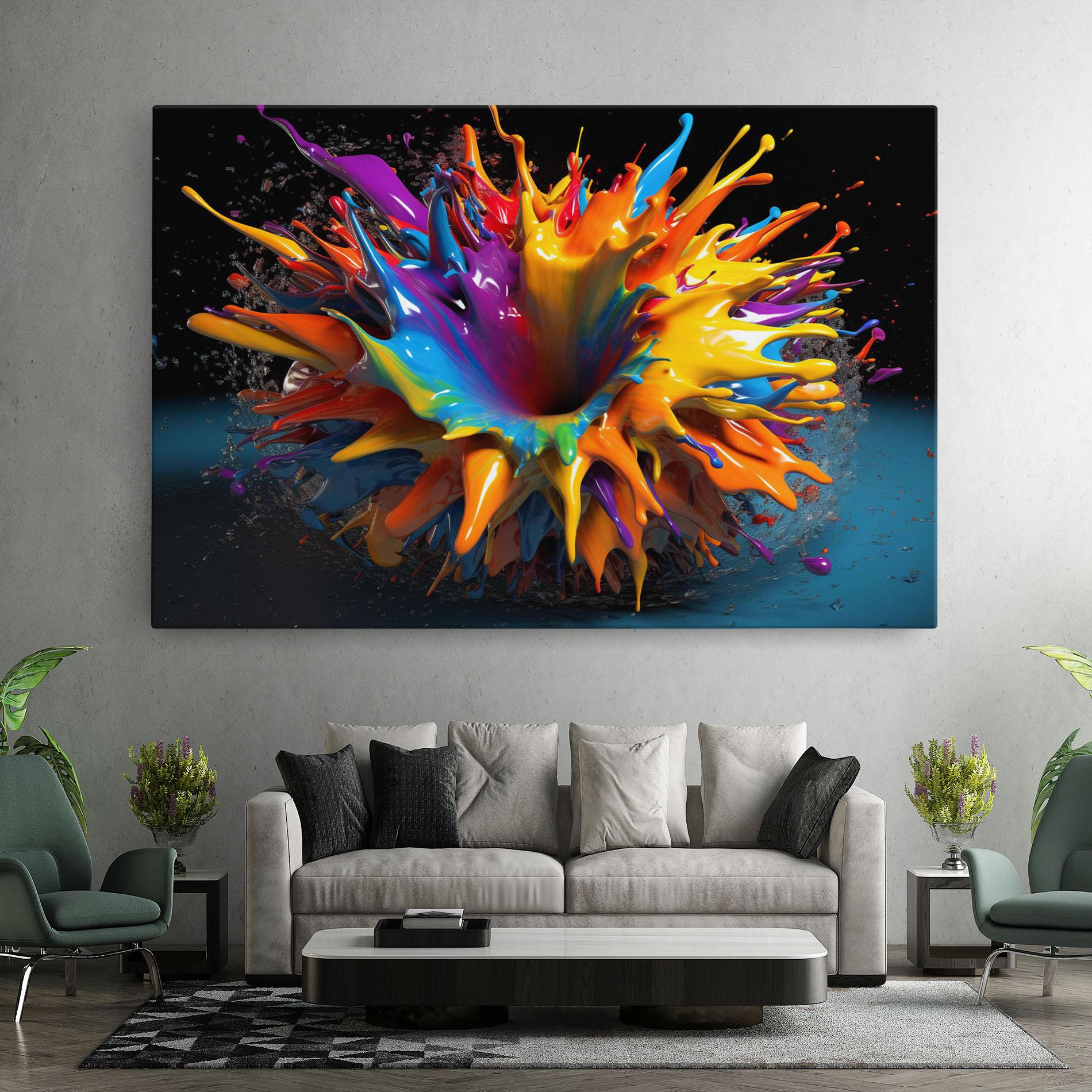 Vászonkép 3d Color Splash mockup 7
