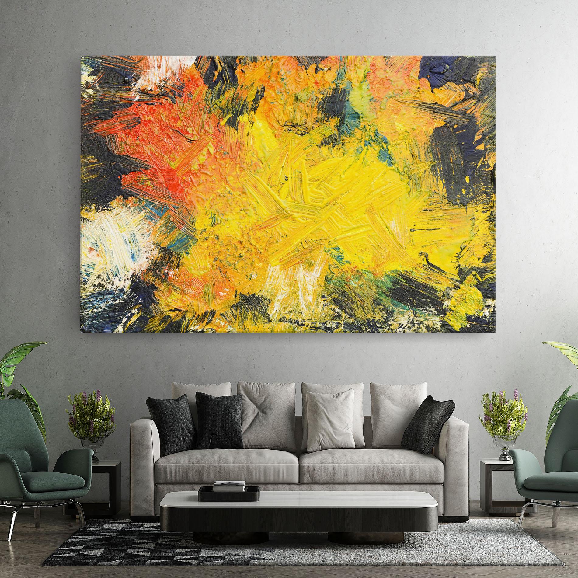 Vászonkép Artistic Yellow Painting mockup 7
