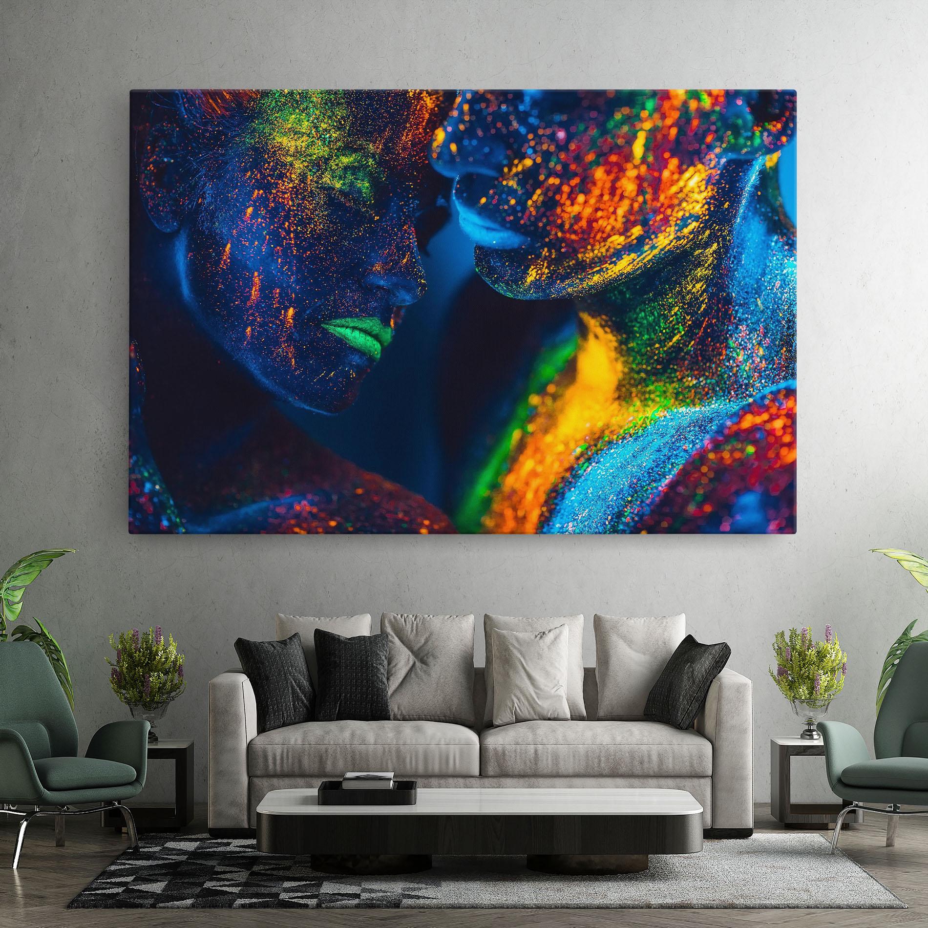 Vászonkép Fluorescent Green Lips mockup 7