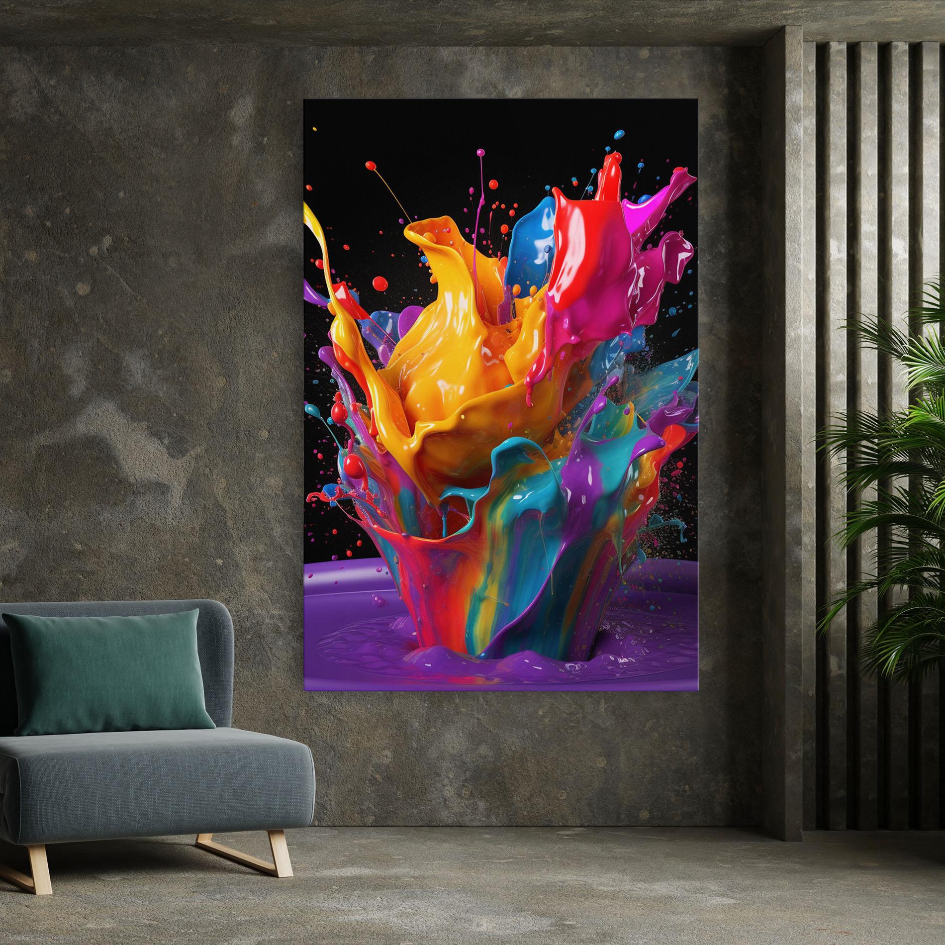 Vászonkép Brightly Color Splashing mockup 7