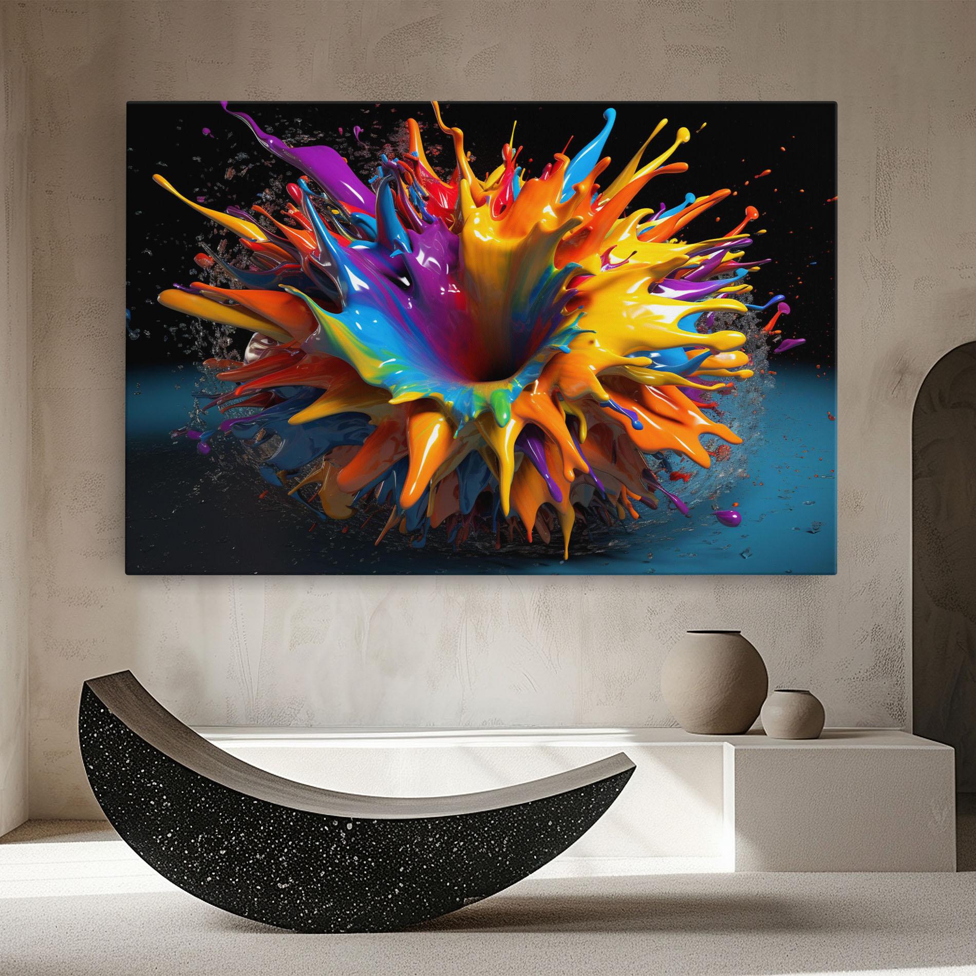 Vászonkép 3d Color Splash mockup 8