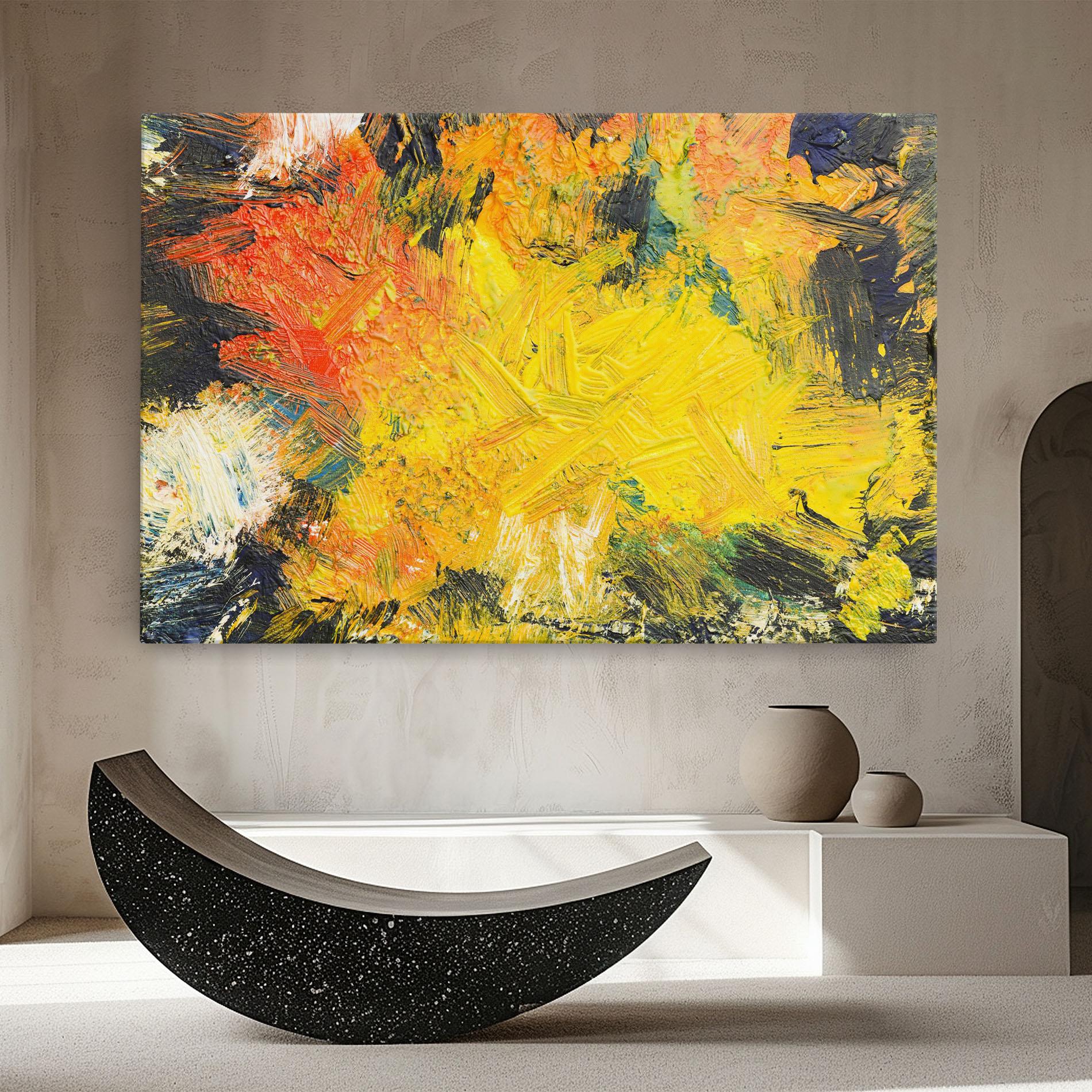 Vászonkép Artistic Yellow Painting mockup 8