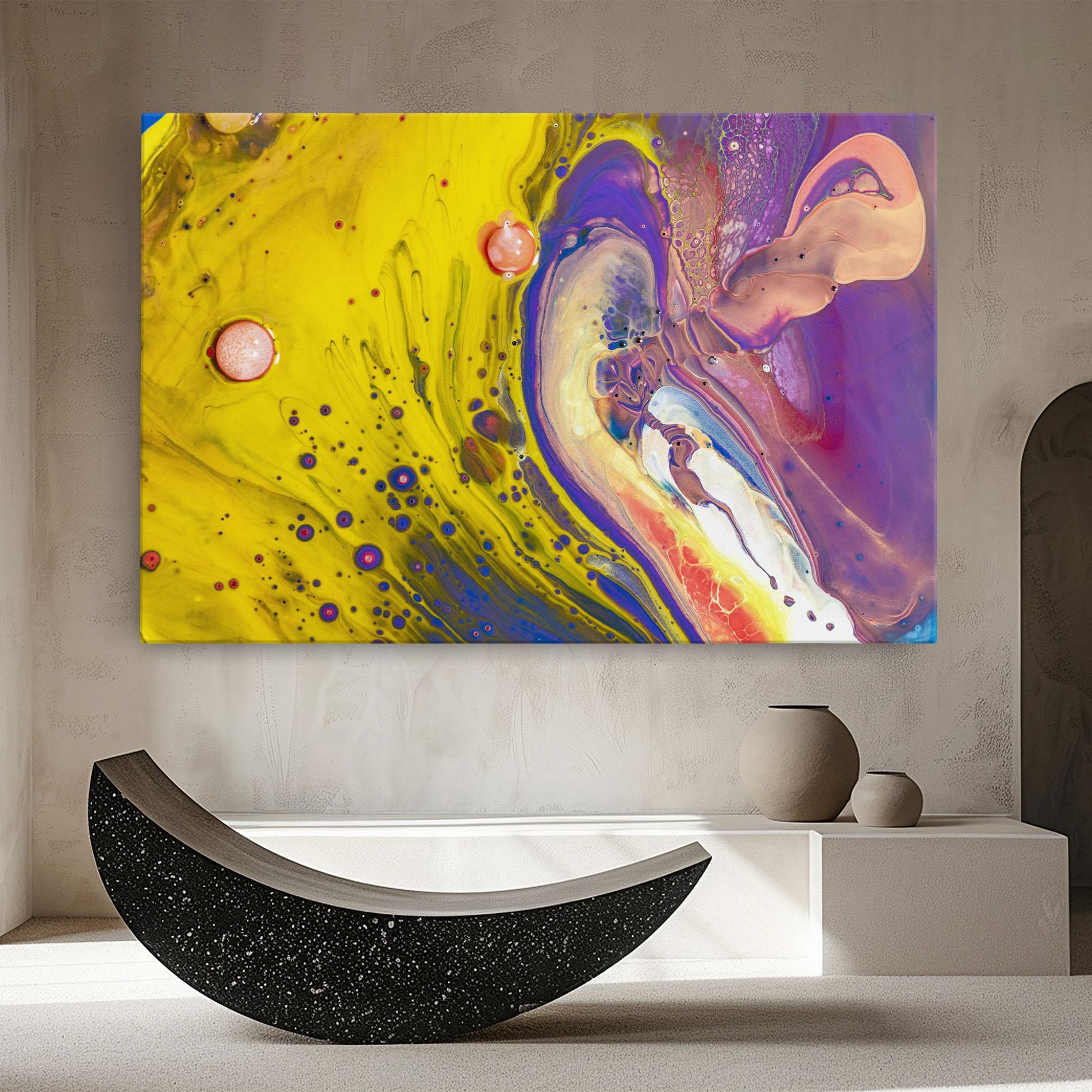 Vászonkép Colorful Liquid Marble mockup 8