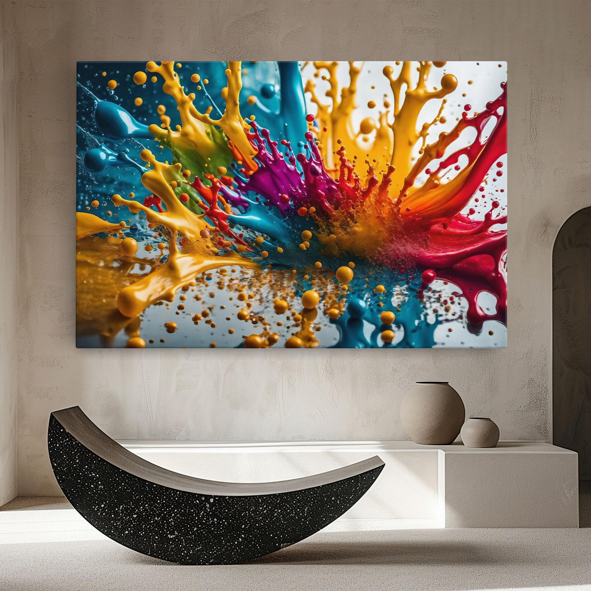 Vászonkép Colorful Water Splash mockup 8