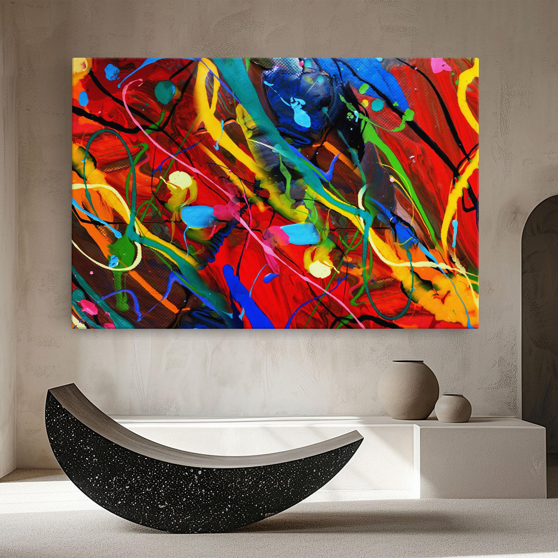 Vászonkép Hand Draw Red Painting mockup 8