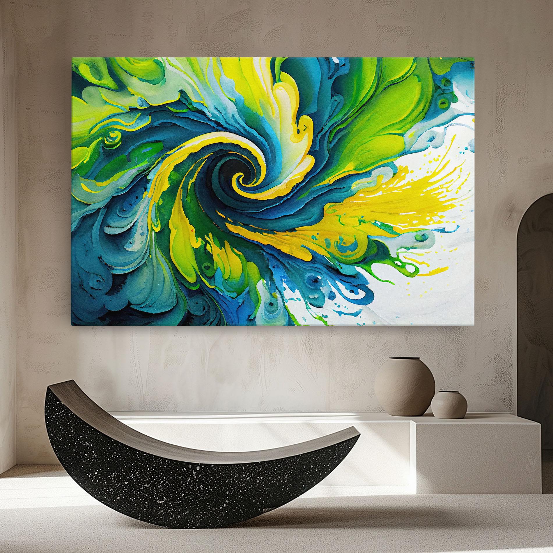 Vászonkép Yellow Green Spiral mockup 8