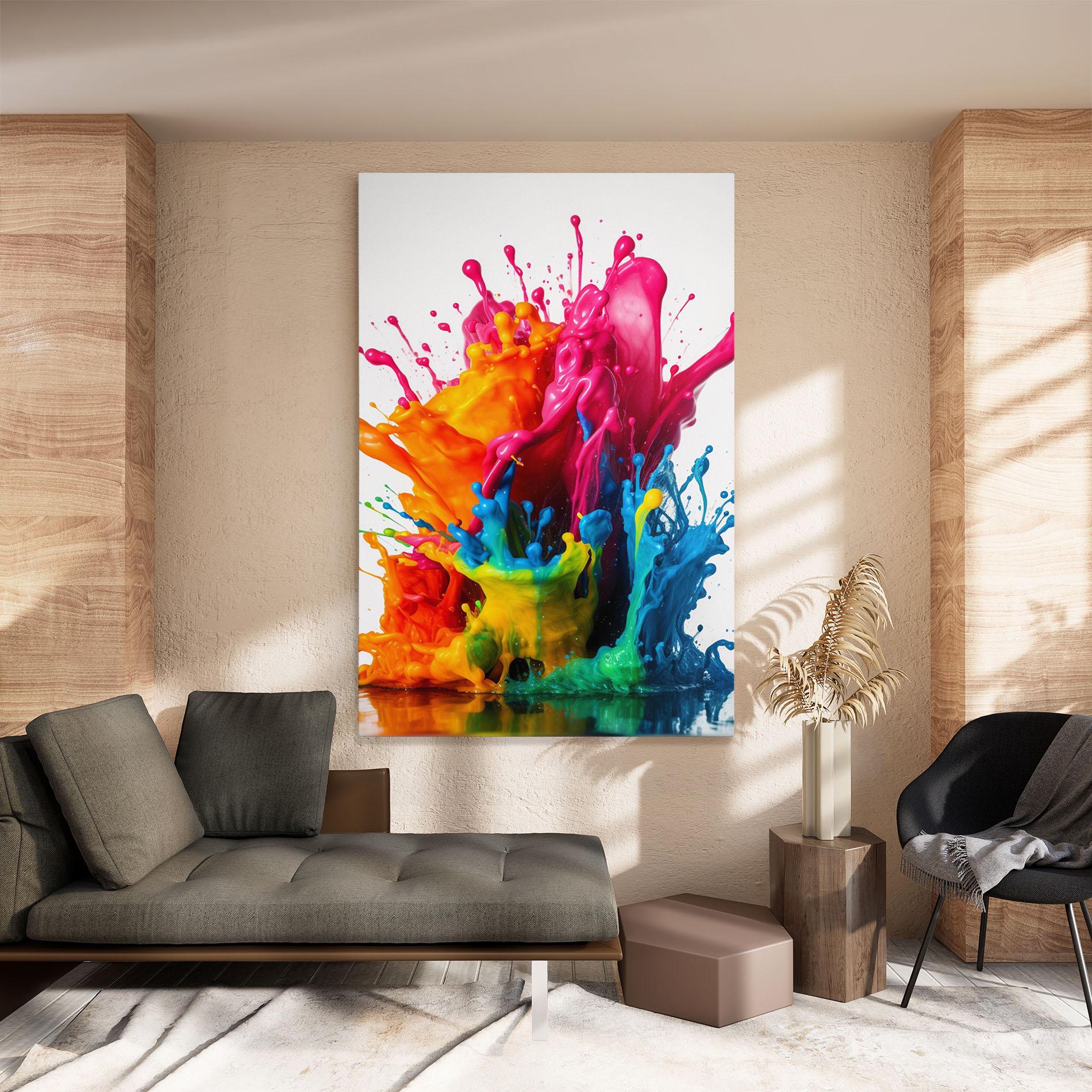Vászonkép Colorful Explosion Paint mockup 8