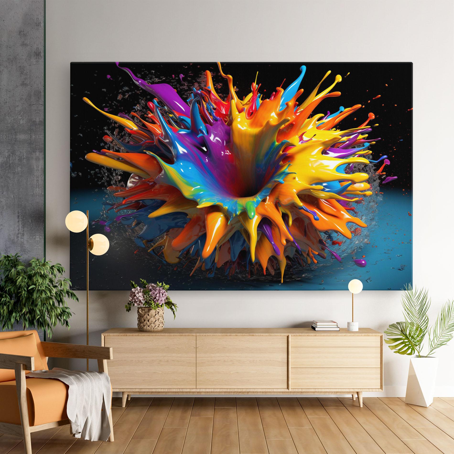 Vászonkép 3d Color Splash mockup 9