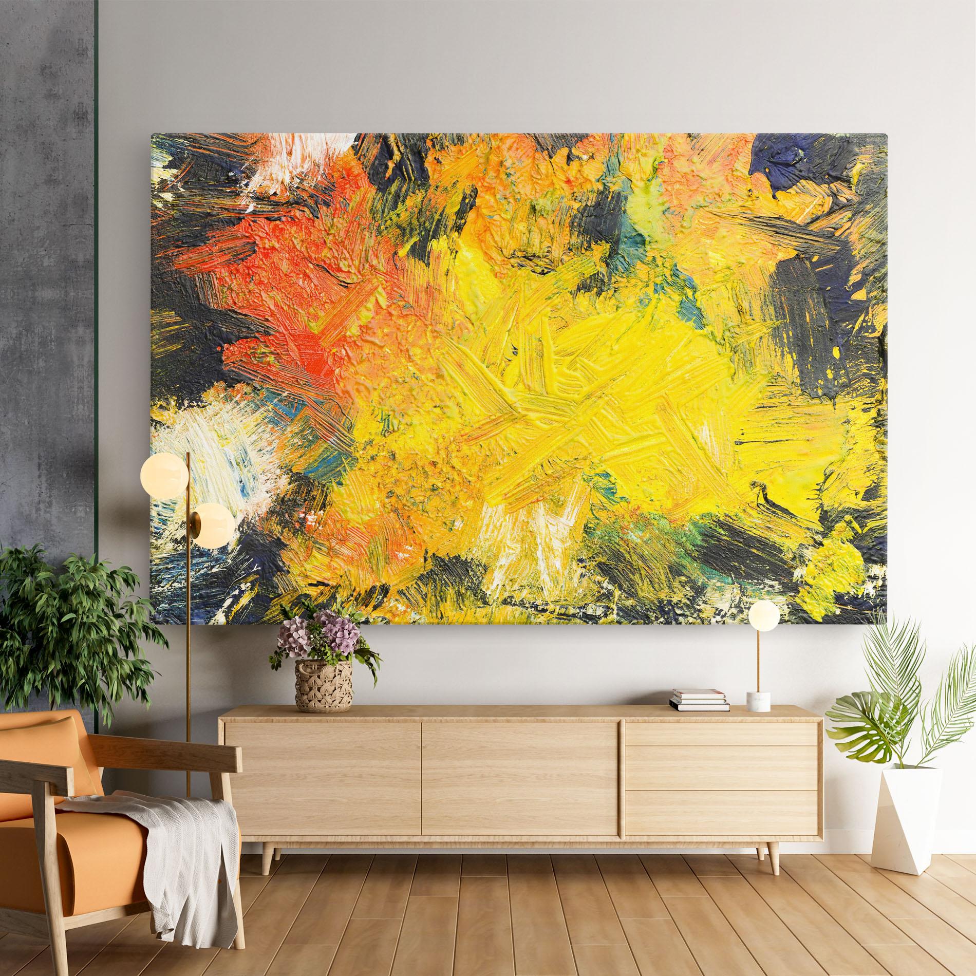 Vászonkép Artistic Yellow Painting mockup 9