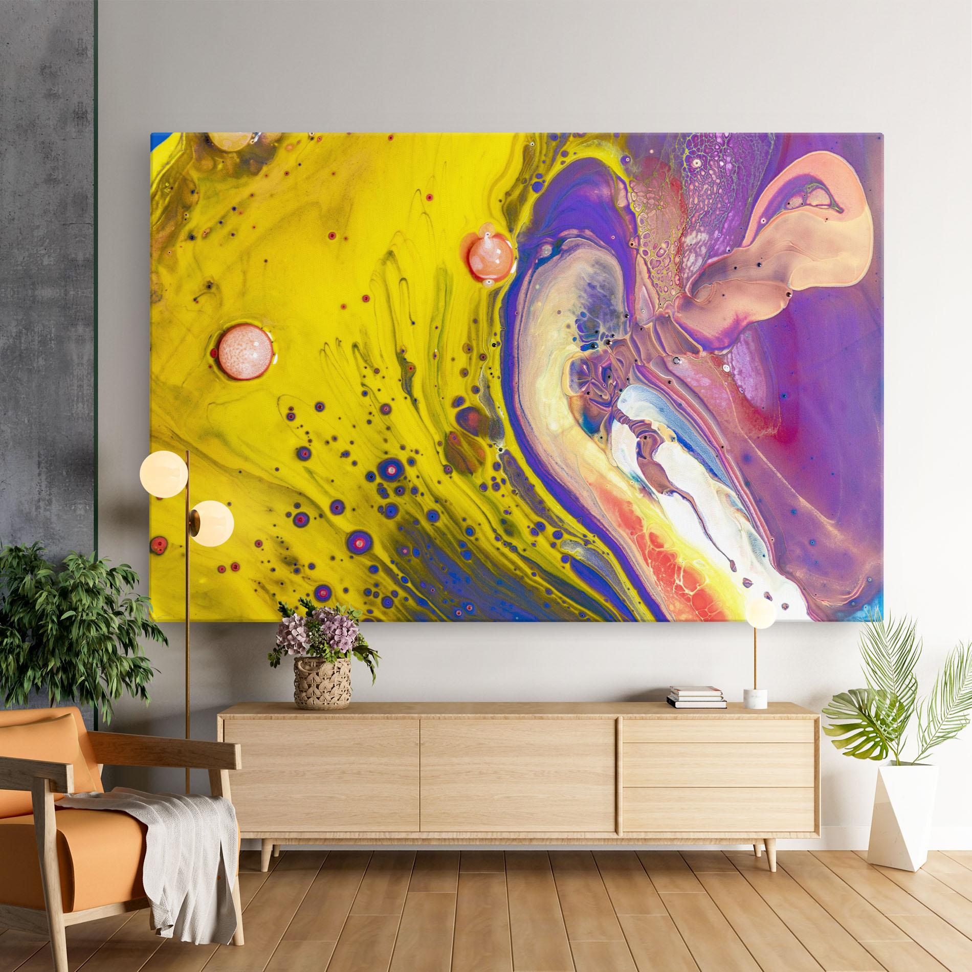 Vászonkép Colorful Liquid Marble mockup 9