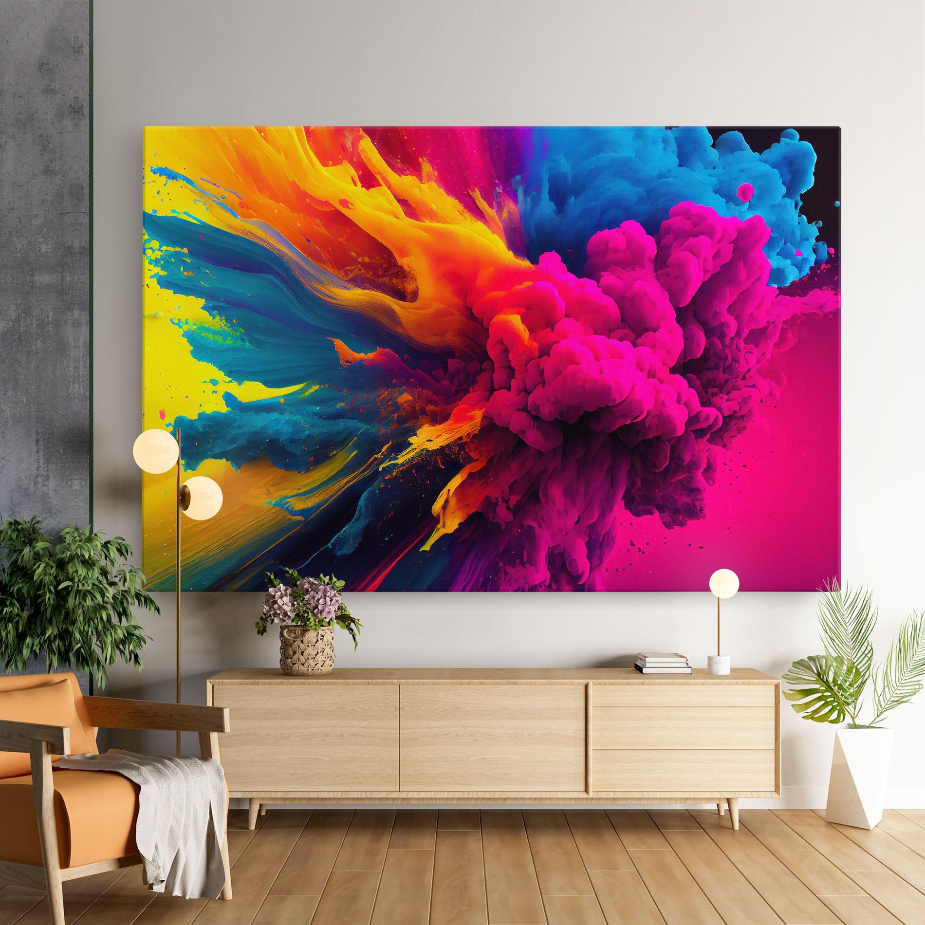 Vászonkép Colorful Paint Explosion mockup 9