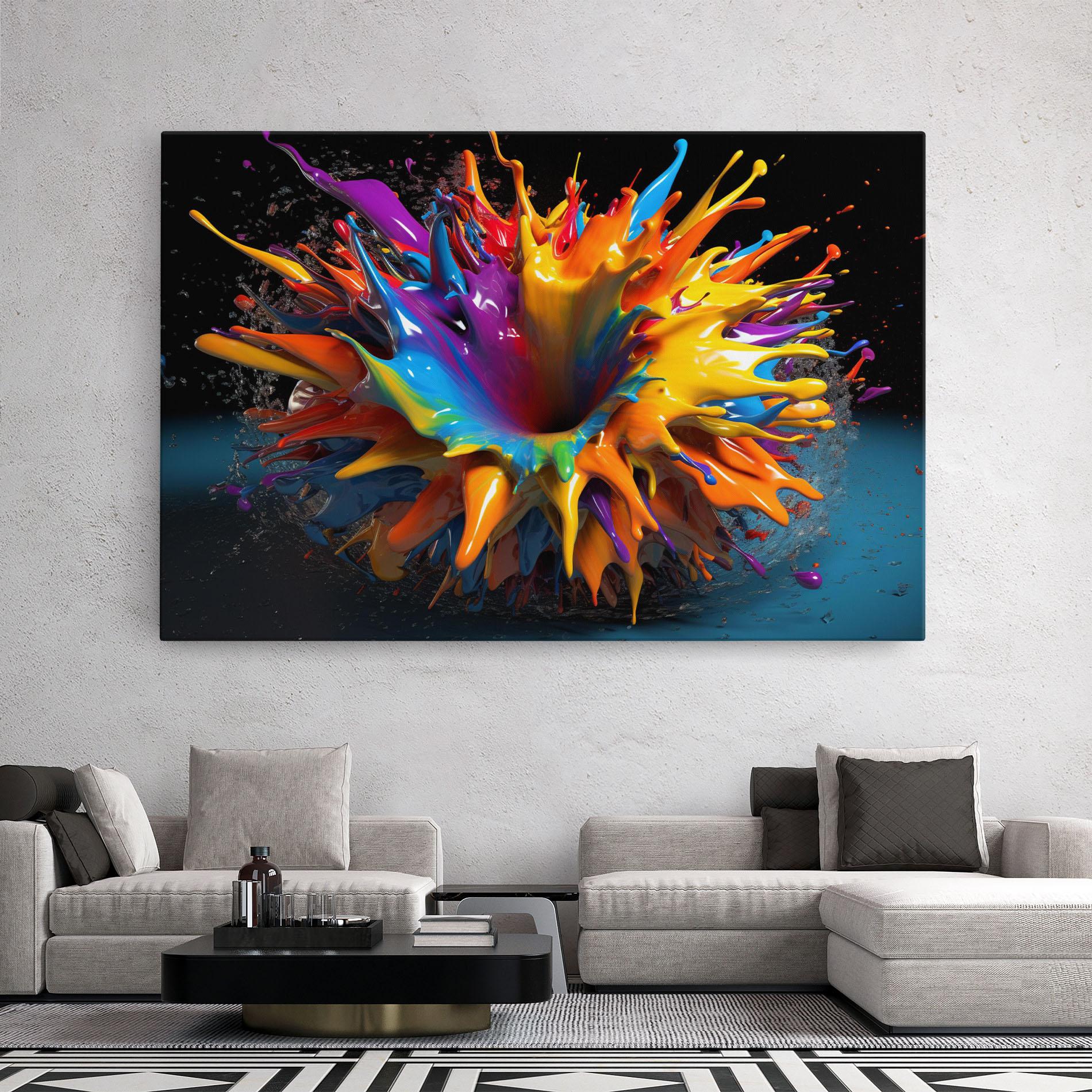 Vászonkép 3d Color Splash mockup 2
