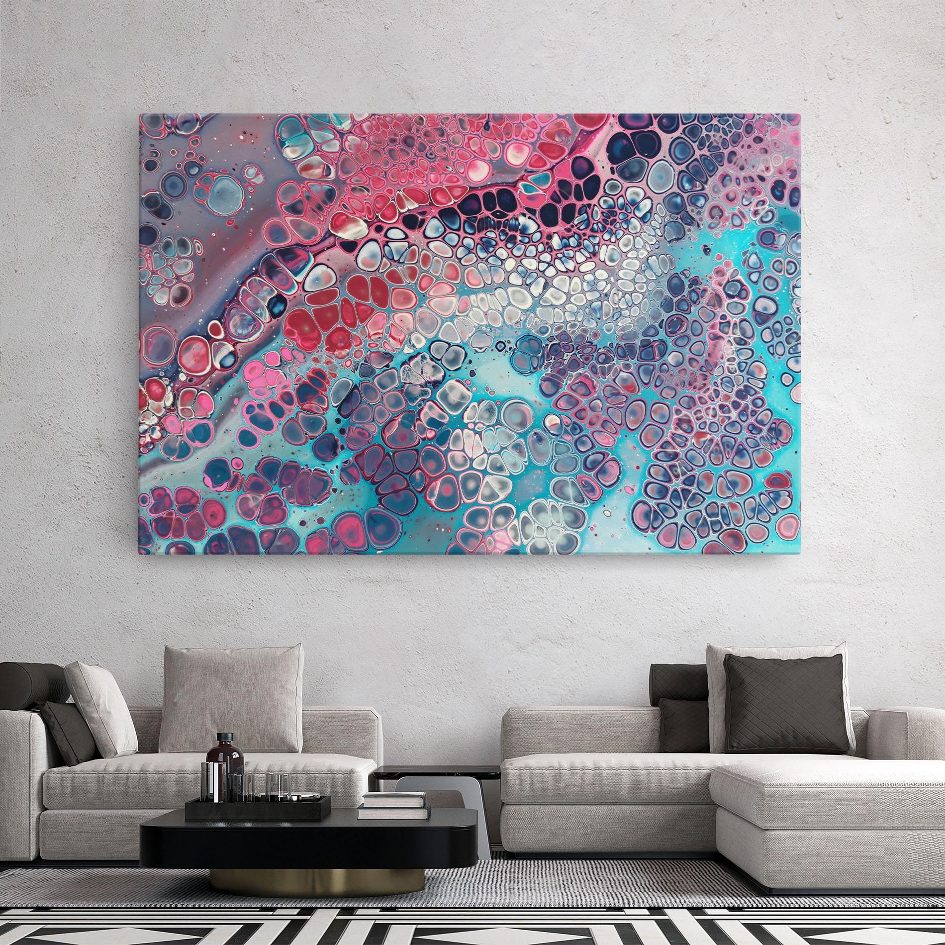 Vászonkép Abstract Blue Objects mockup 2