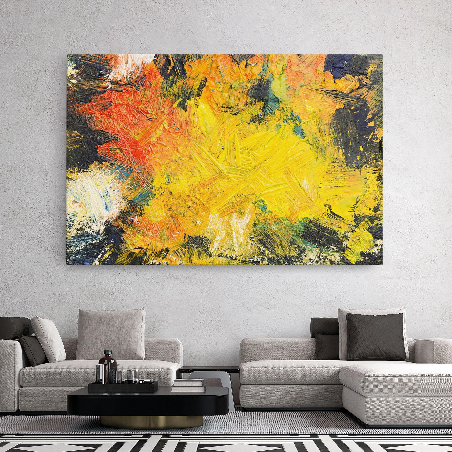 Vászonkép Artistic Yellow Painting mockup 2